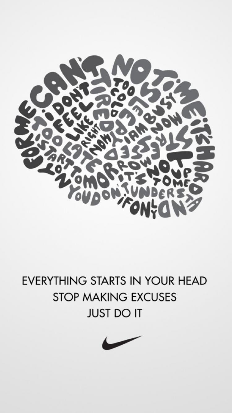 750x1334 Typography nike white background just do it wallpaper