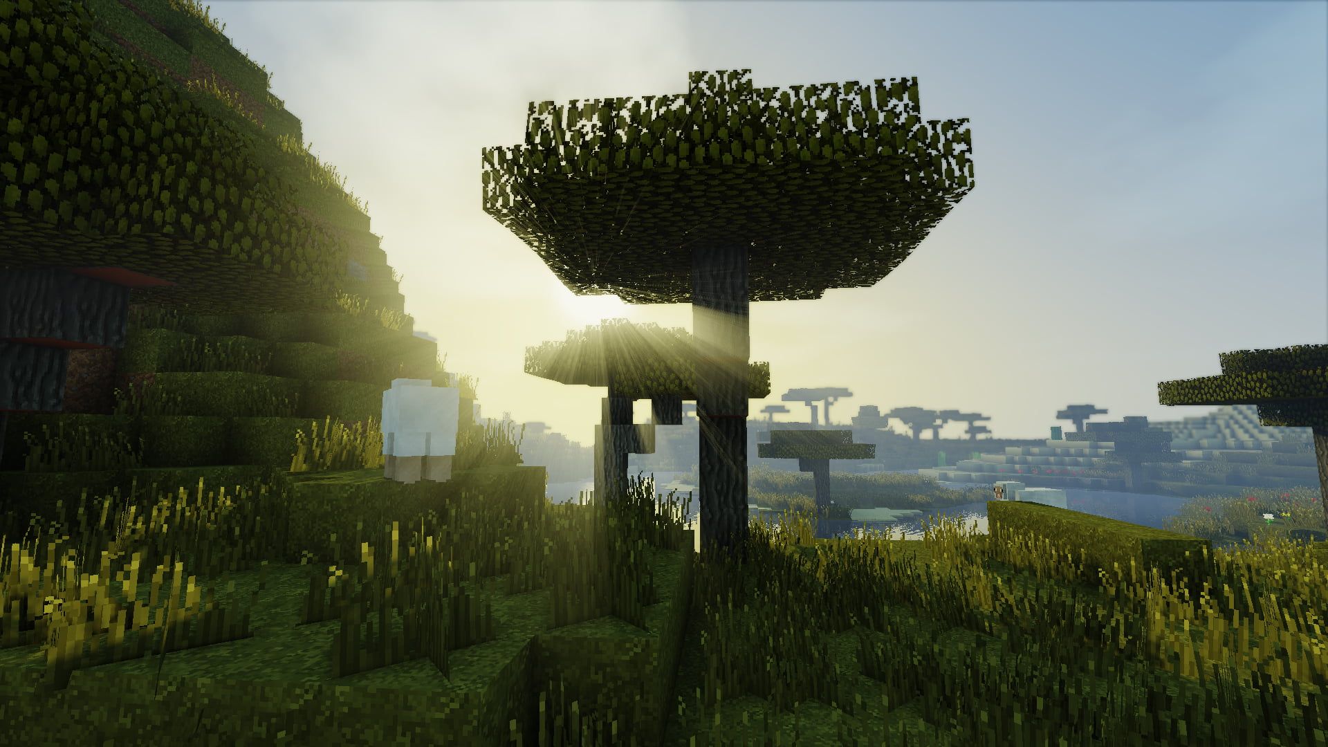 1920x1080 Mine craft trees HD wallpaper