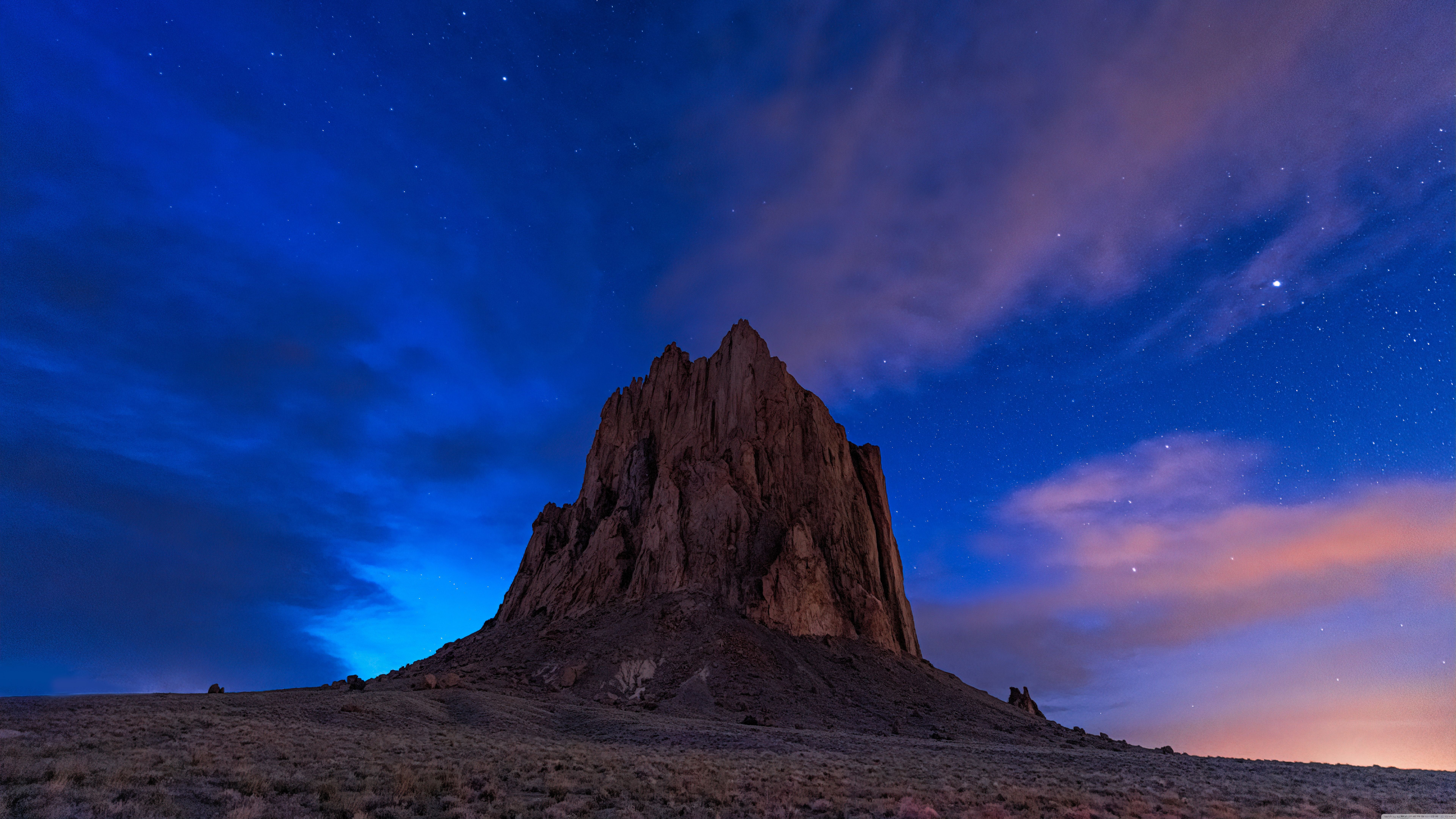 7680x4320 Shiprock rock formation, New Mexico 4K UHD Wallpaper for UltraHD Desktop and TV : Widescreen and UltraWide Display : Dual Monitor : Smartphone and Tablet Devices