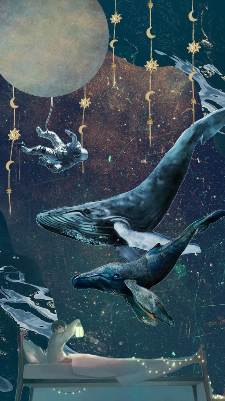 736x1308 whale #dream #blue #space #aesthetic #moodboard