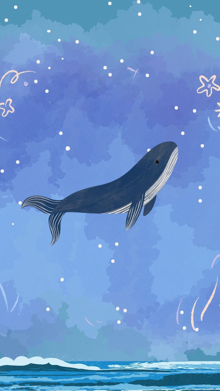 736x1308 Whale Painting Phone Wallpaper