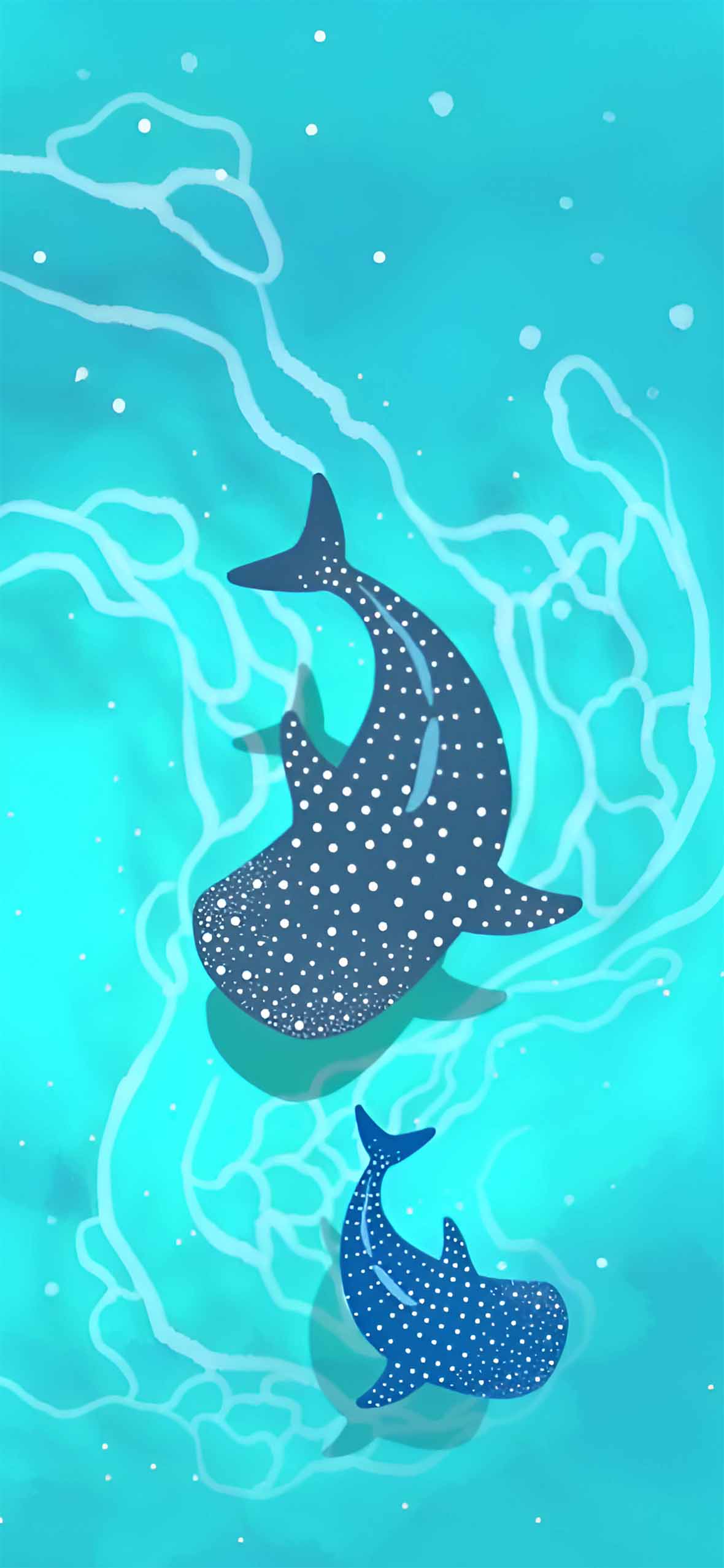 1180x2554 Oceanic Vibes Whale Sharks Wallpaper Wallpaper HD