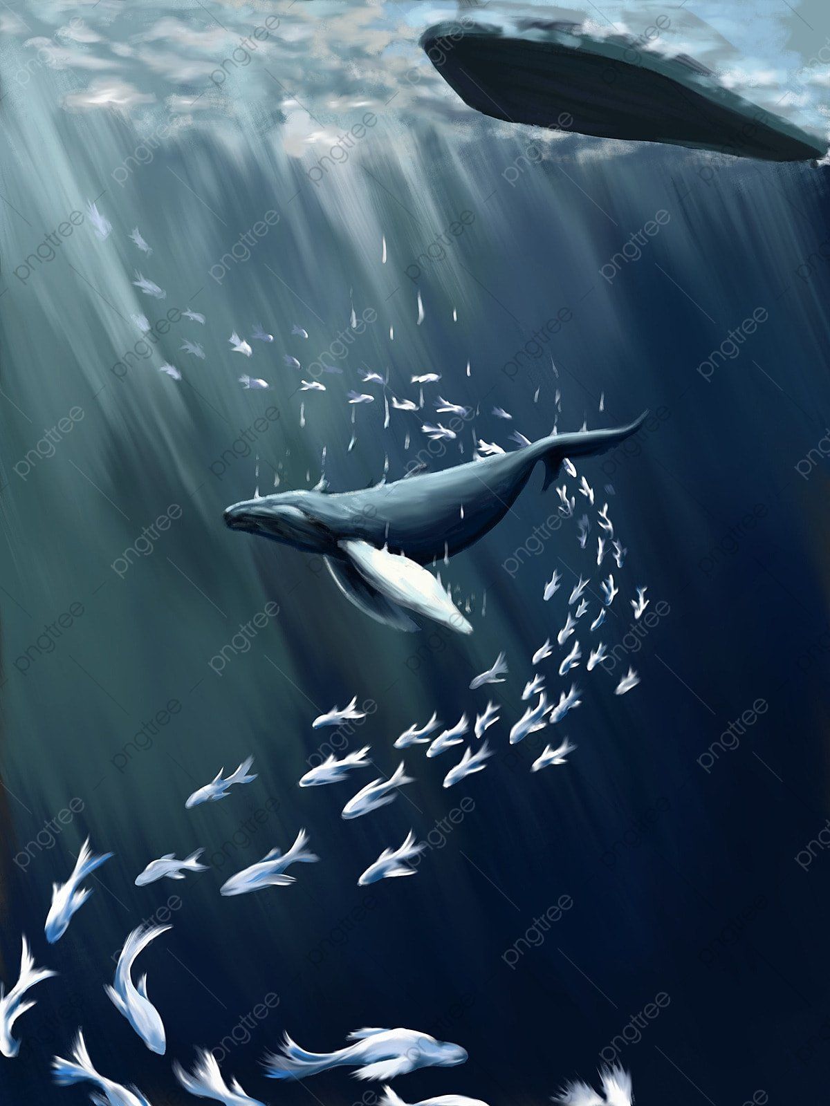 1200x1600 Original Aesthetic Illustration Of Whale Fall And Rebirth, Brand Value Added, Illustration, Hand Draw Illustration Background And Wallpaper For Free Download