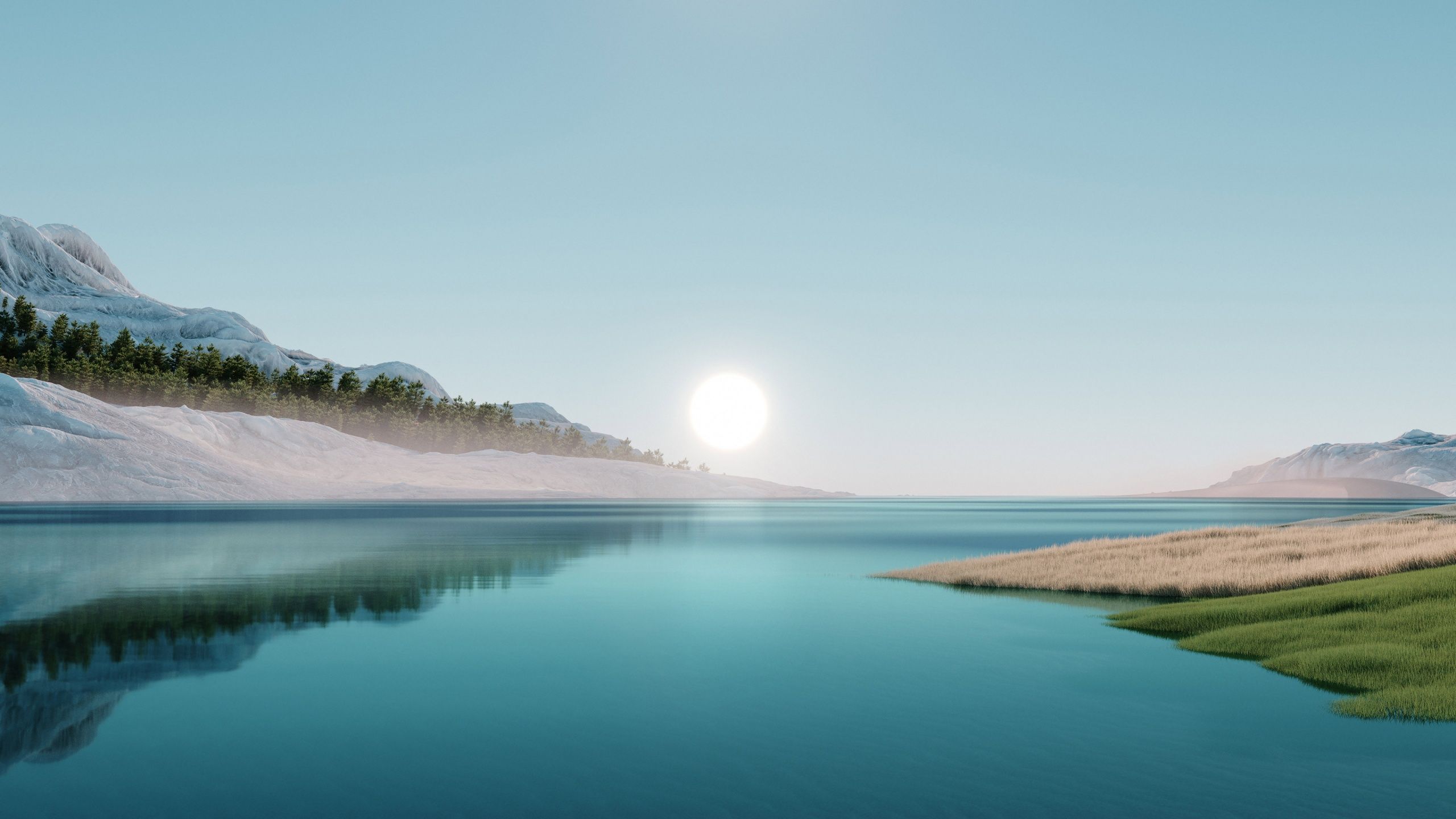 2560x1440 Windows 11 Wallpaper 4K, Landscape, Scenery, Sunrise