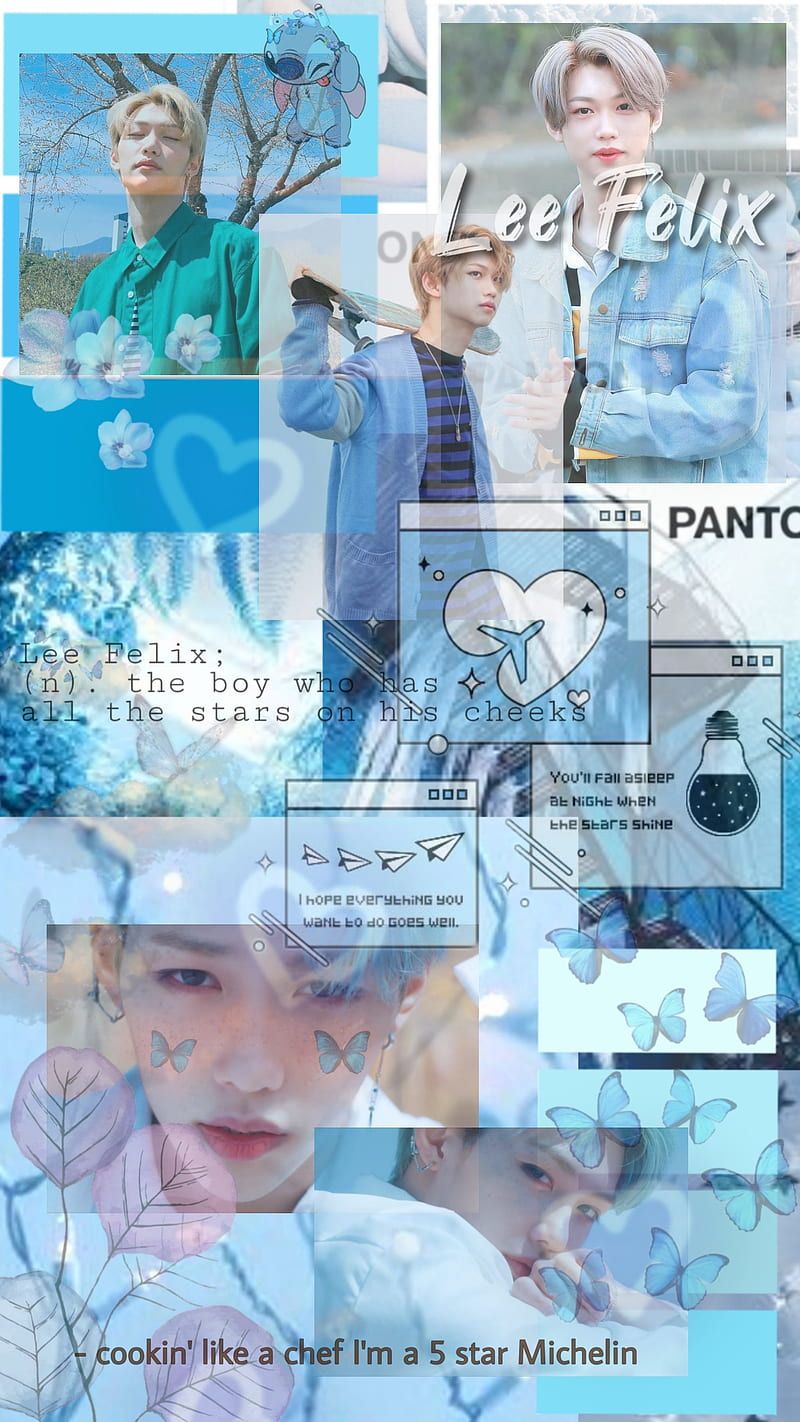 800x1422 Felix Kpop, aesthetic, blue, felix, kpop, lee felix, lyricaldoodles, skz, stay, HD phone wallpaper