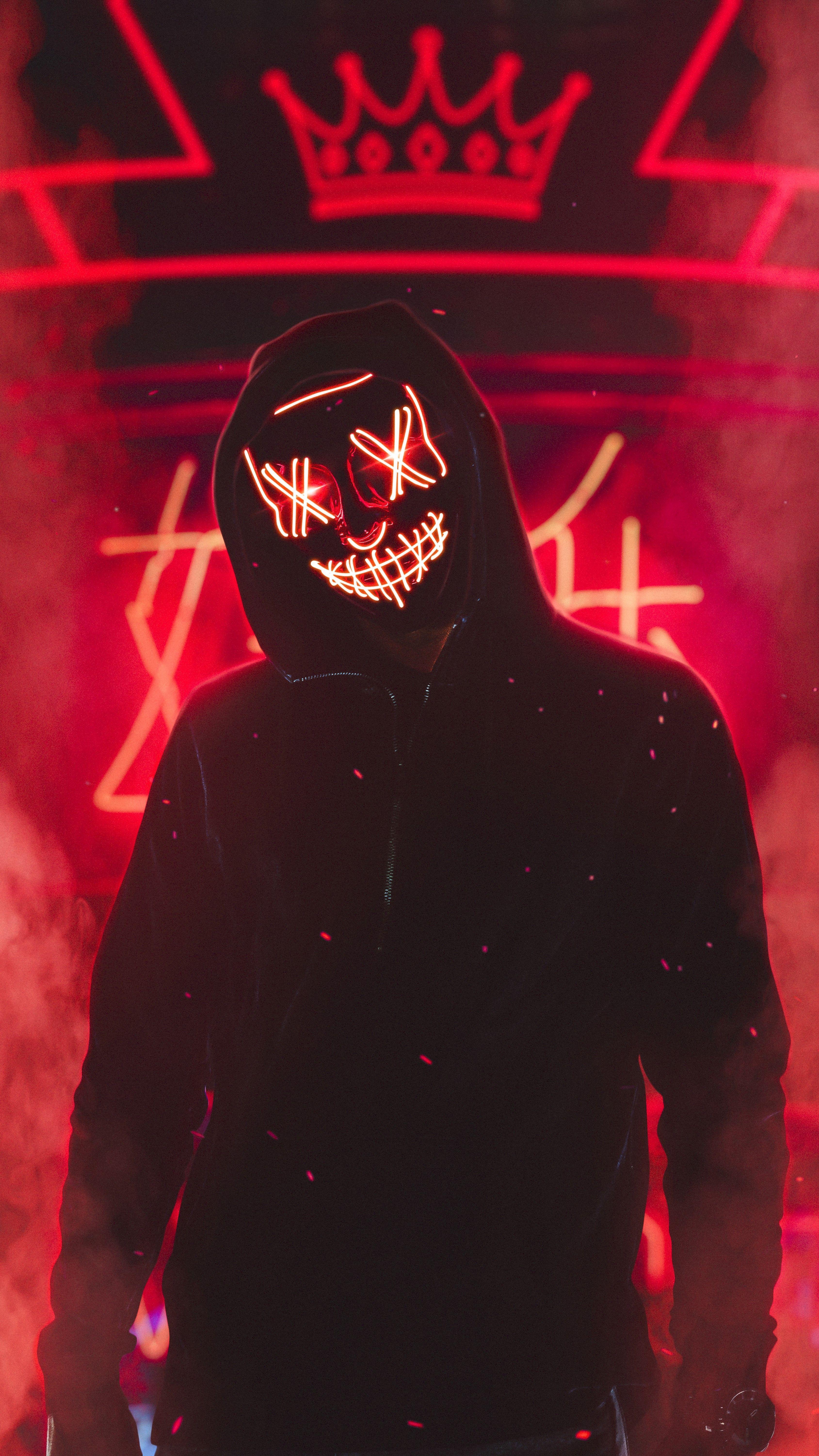 3378x6004 Neon Mask Mobile Wallpaper
