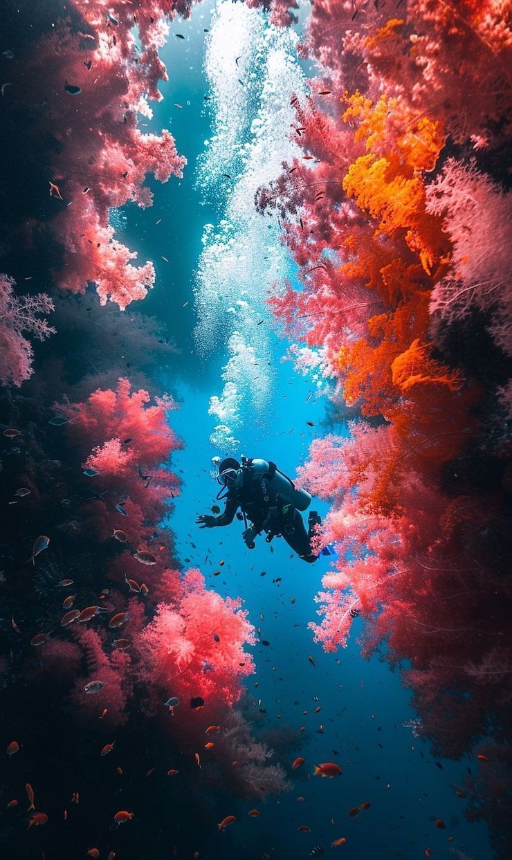 740x1243 Scuba diving wallpaper Image