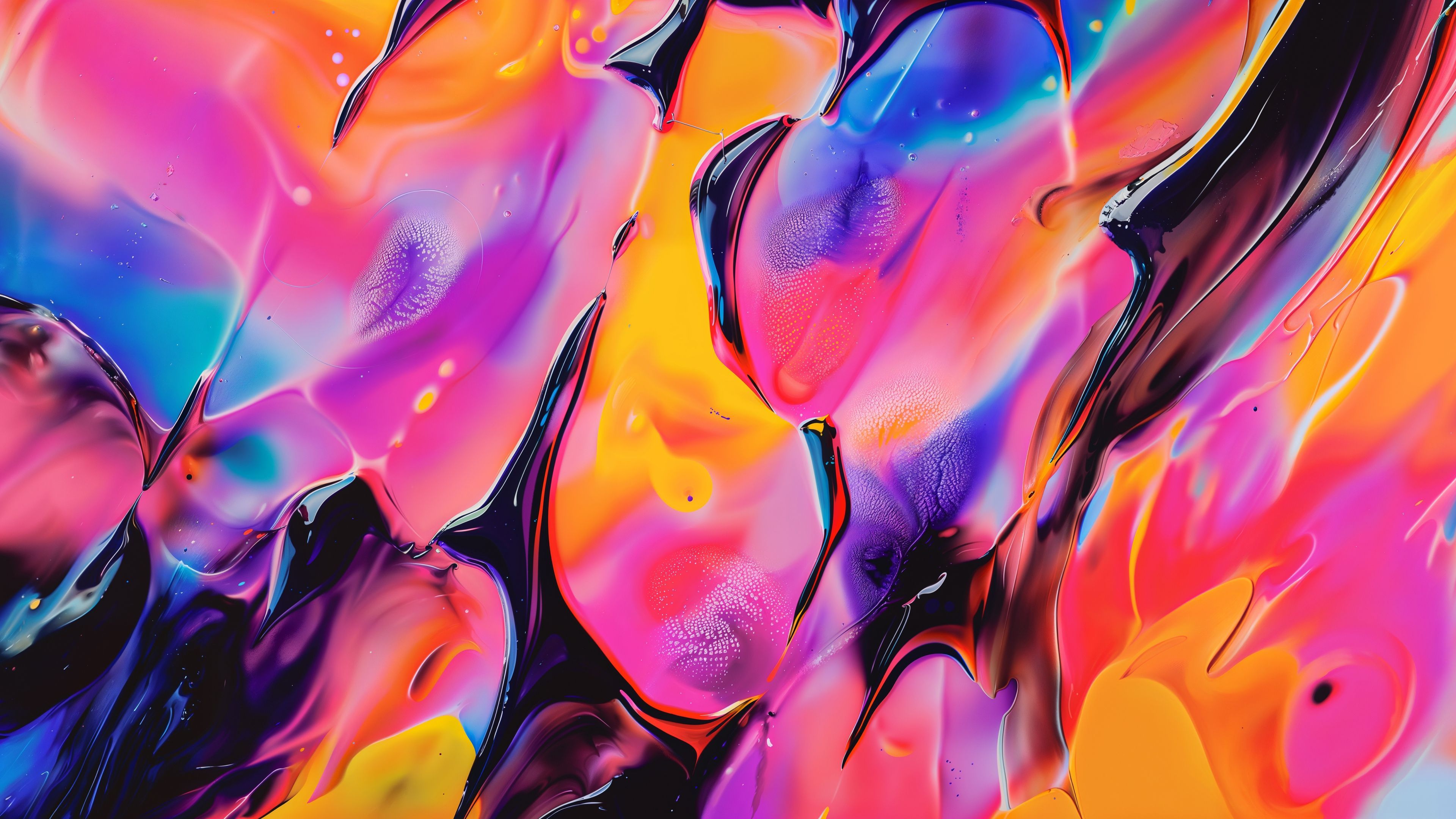 3840x2160 Fluid art Wallpaper 4K, Colorful abstract, 5K
