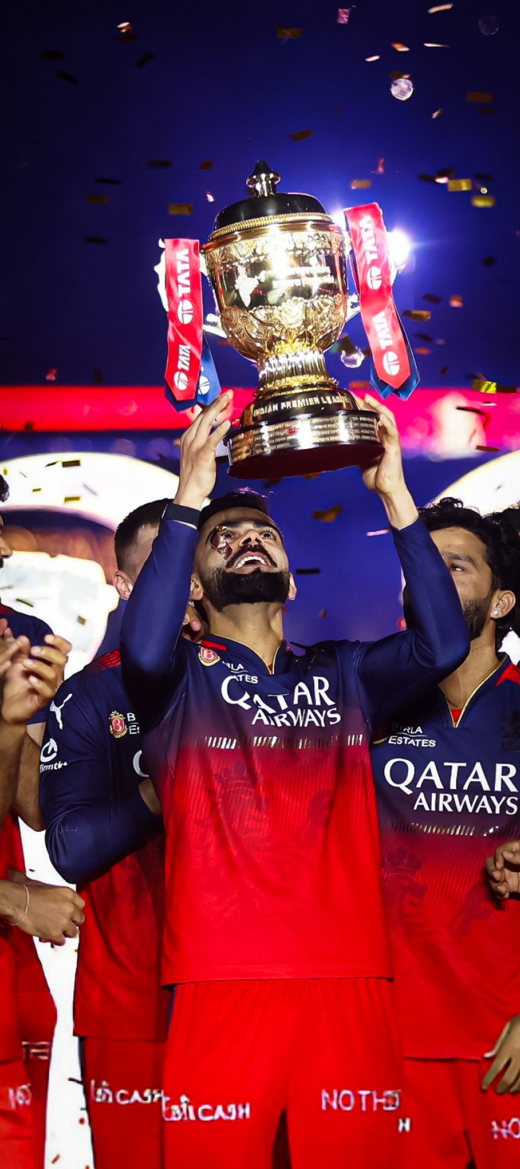 1823x4096 Virat Kohli With Trophy Wallpaper