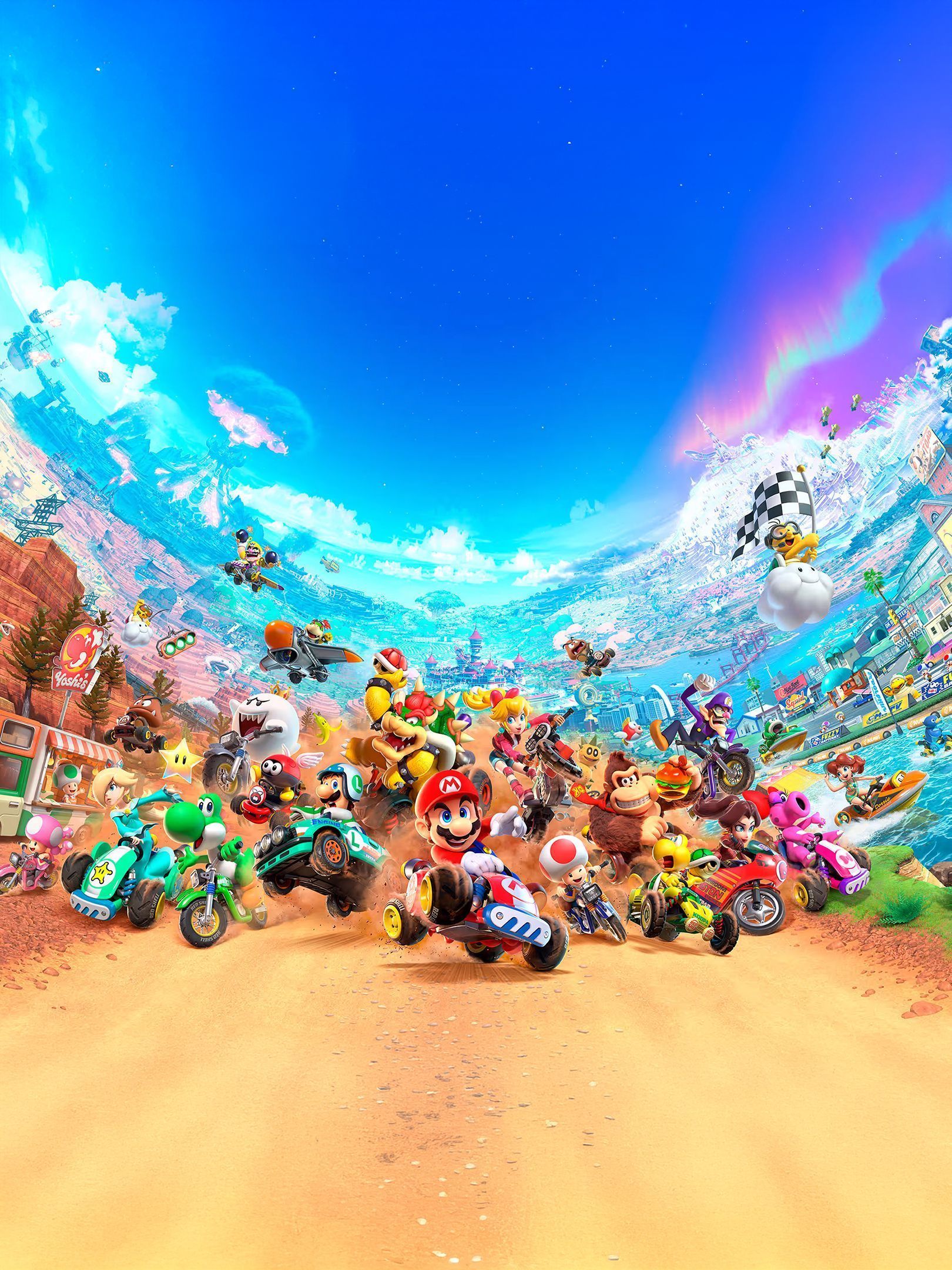 1620x2160 Mario Kart World Artwork Wallpaper with Monocle