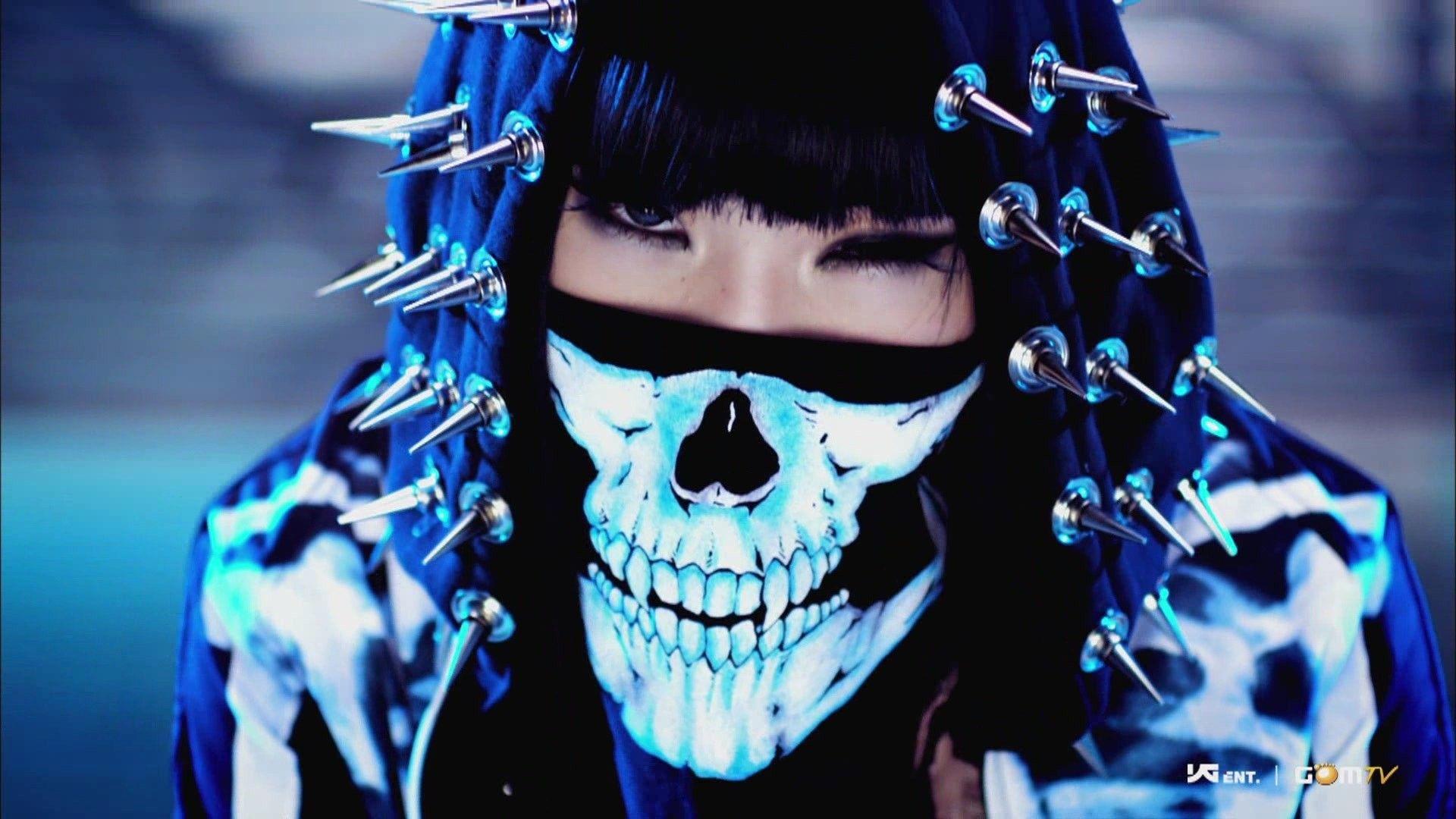 1920x1080 #wink, #skull, #hoods, #black hair, #mask, #Asian, #spike