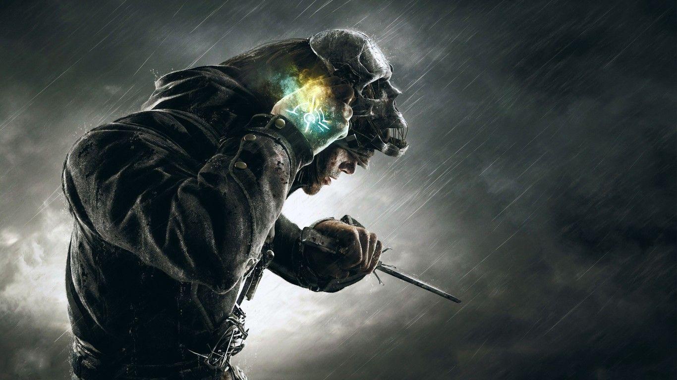 1366x768 Dishonored Corvo Skull Mask 2 Background 1080p