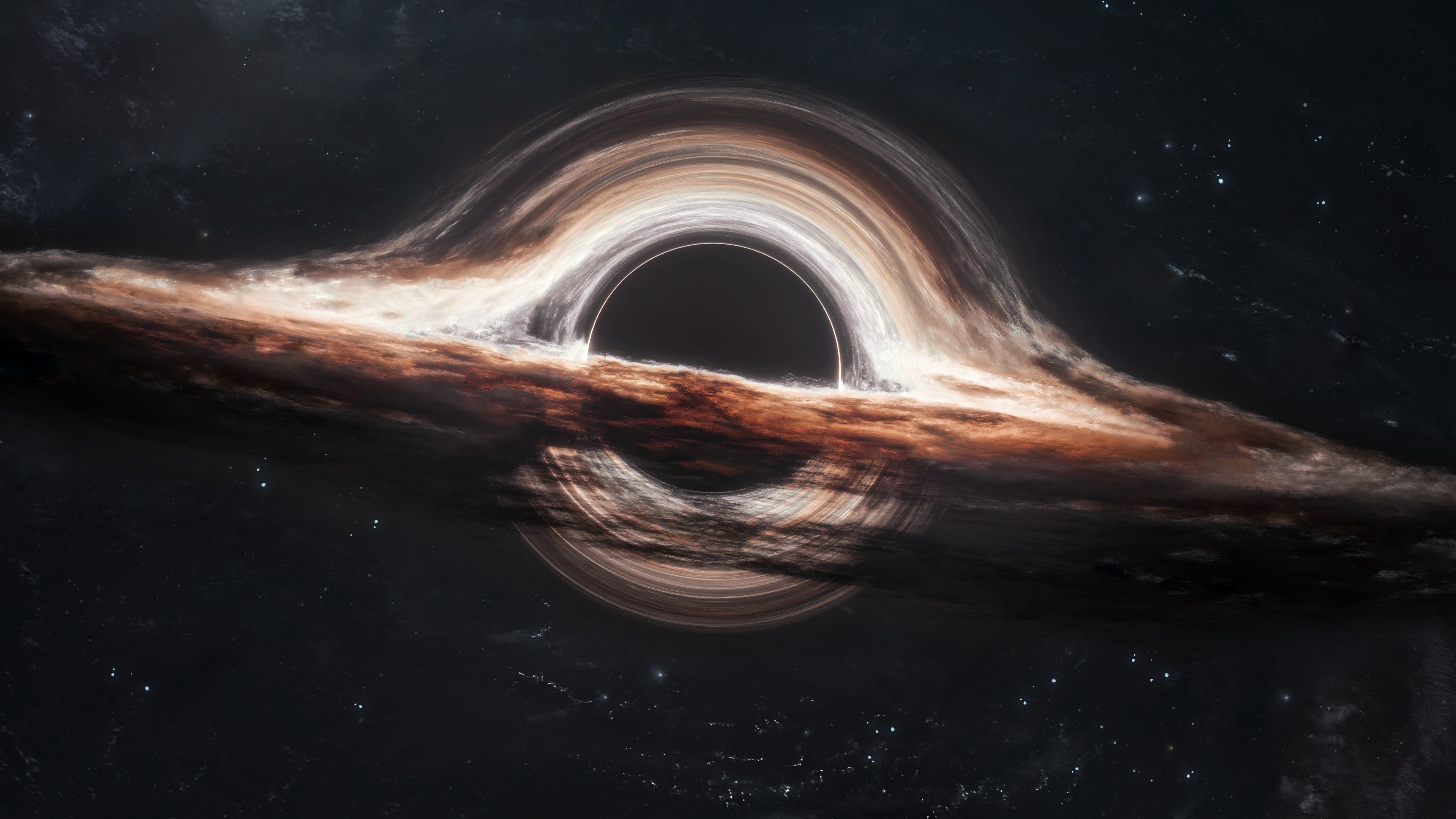 3840x2160 Gargantua black hole Wallpaper 4K, Wormhole, Interstellar, Cosmos