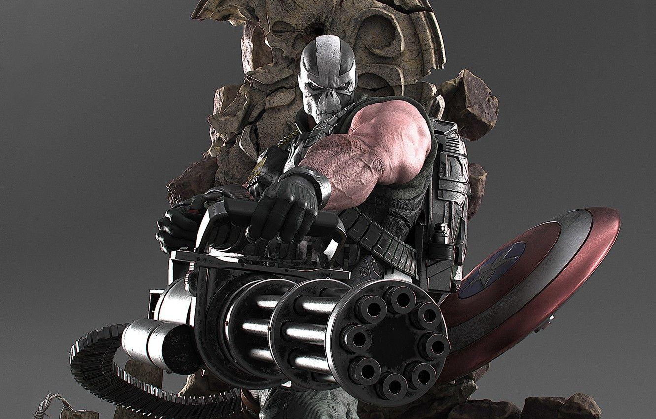 1332x850 Photo Wallpaper Skull, Mask, Villain, Shield, Comics
