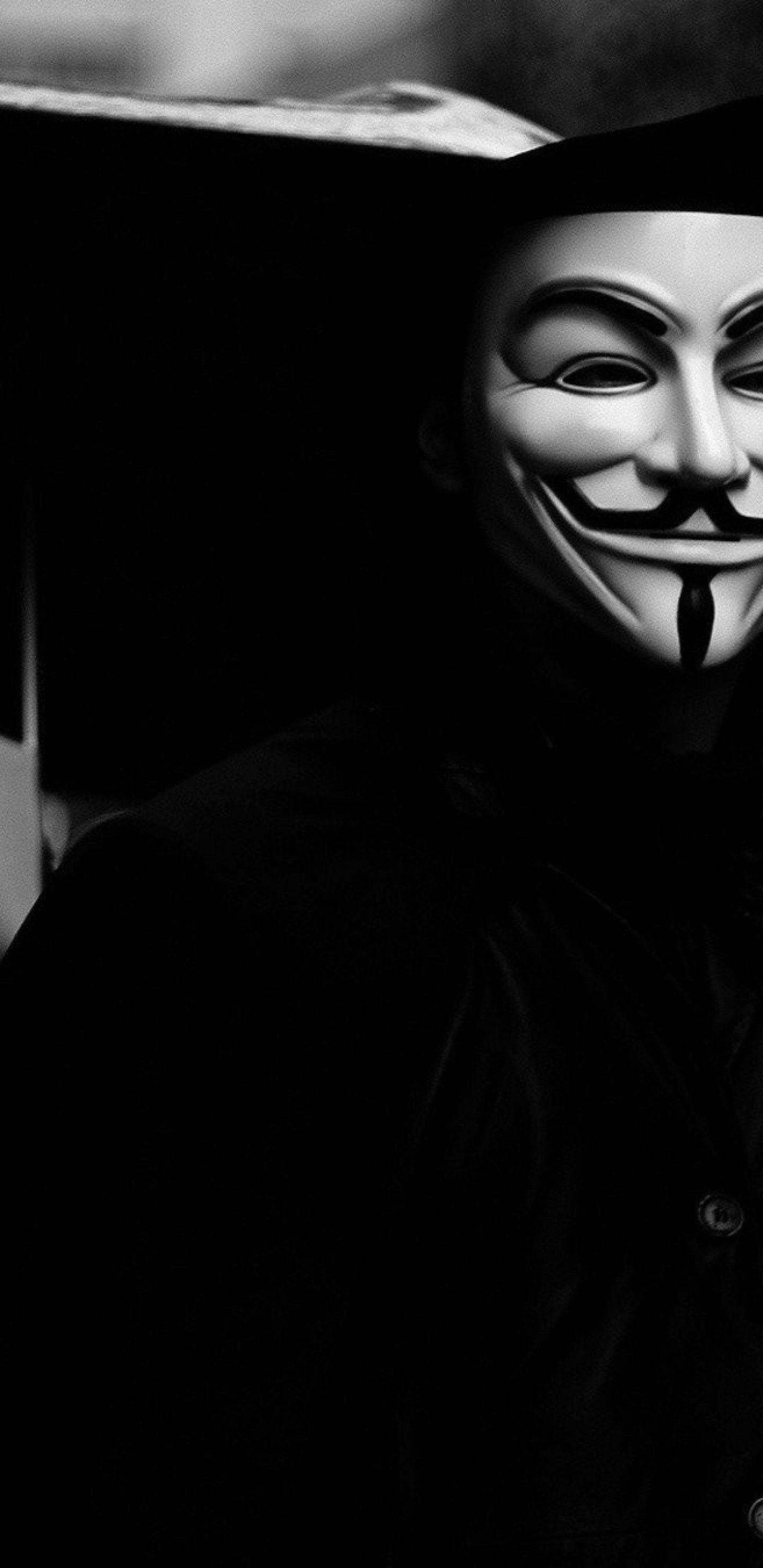1440x2960 V For Vendetta Mask Wallpaper