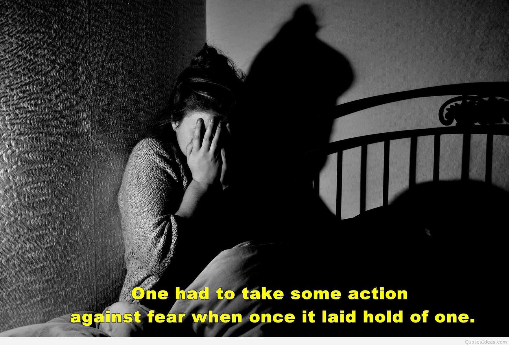 1760x1196 Fear of the dark wallpaper with fear quote