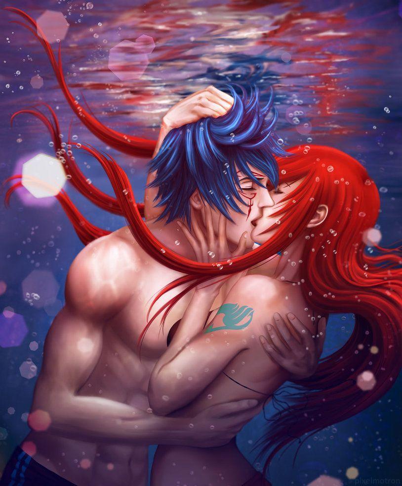814x982 Jerza kiss. Anime, Fairy tail love