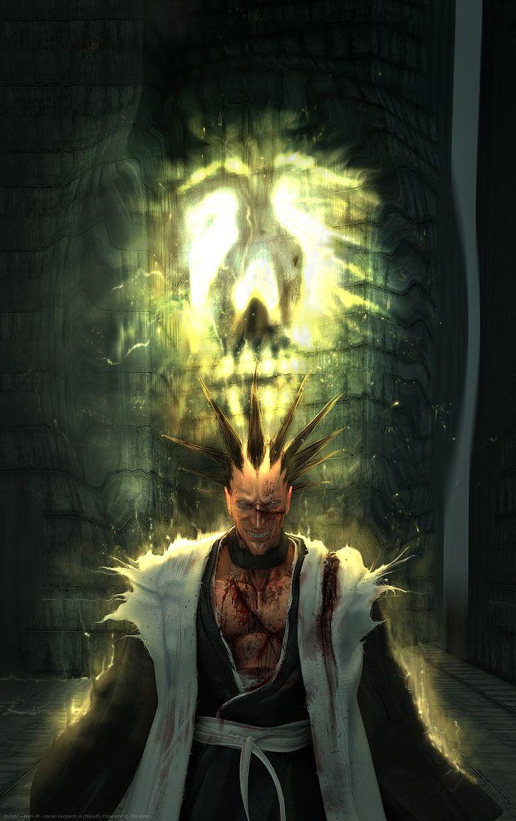 728x1158 HD wallpaper: blood bleach realistic kenpachi zaraki 1730x2752 Anime Bleach HD Art