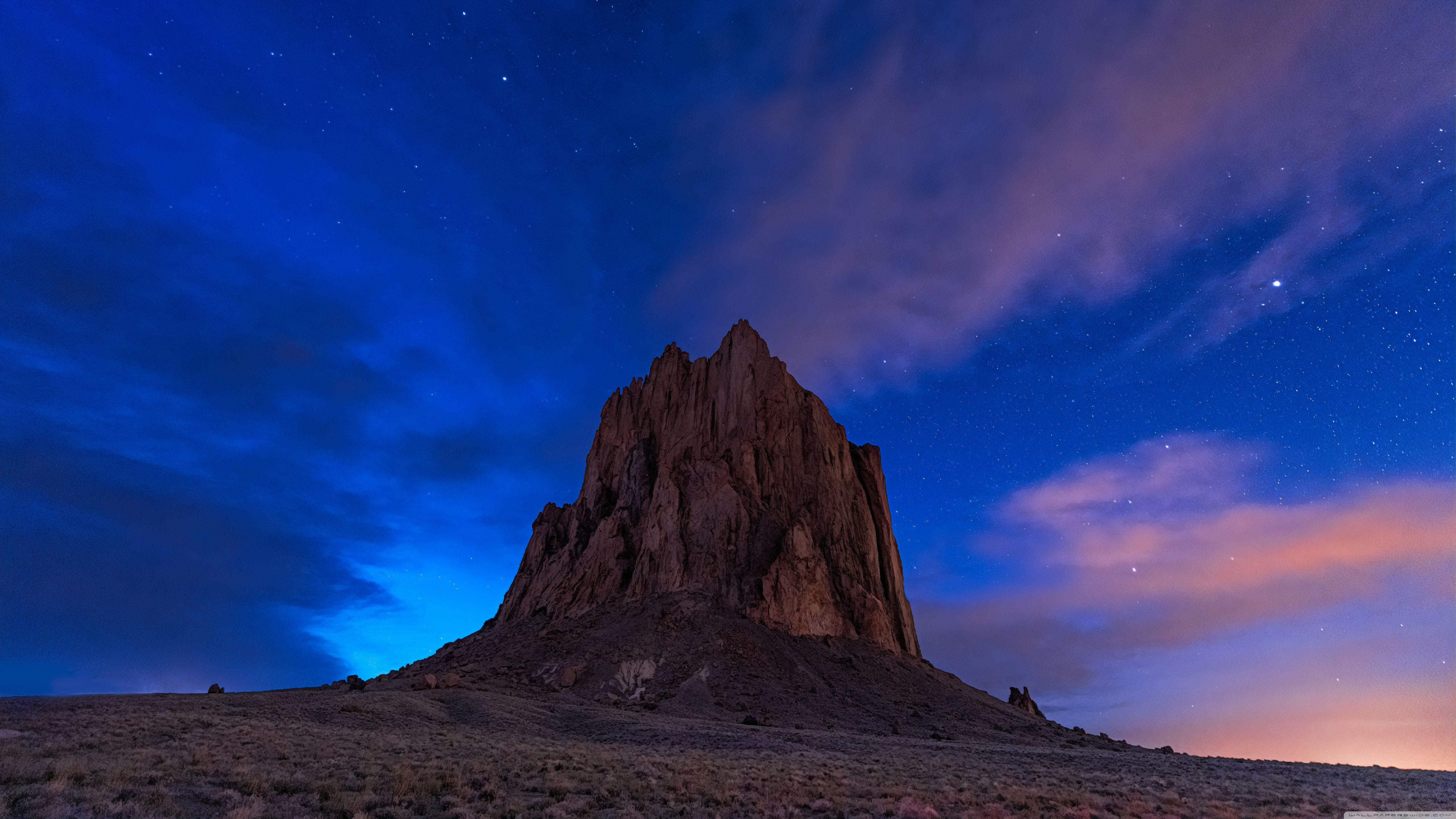 5120x2880 Shiprock rock formation, New Mexico 4K UHD Wallpaper for UltraHD Desktop and TV : Widescreen and UltraWide Display : Dual Monitor : Smartphone and Tablet Devices