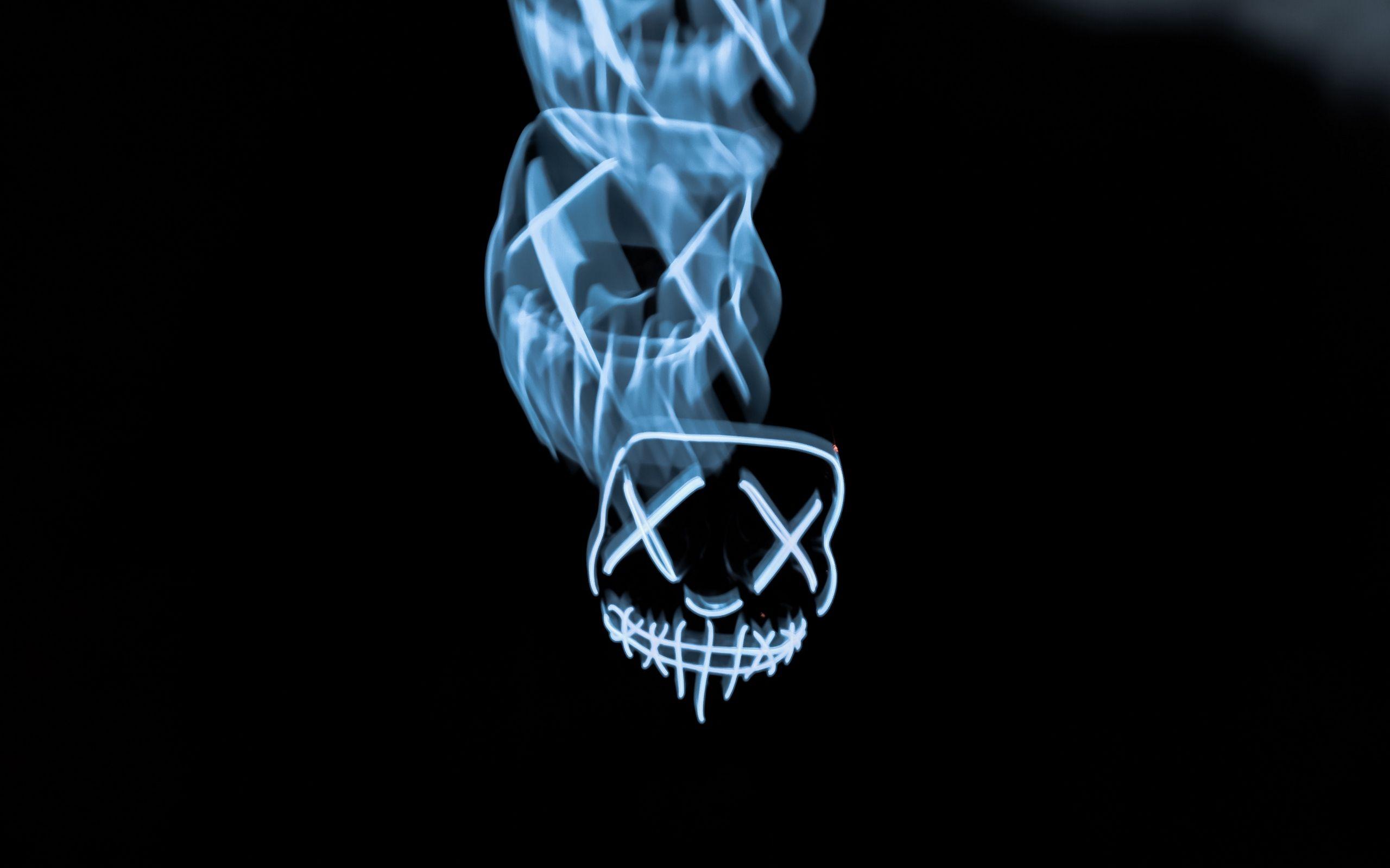2560x1600 Download wallpaper 2560x1600 mask, neon, long exposure, light