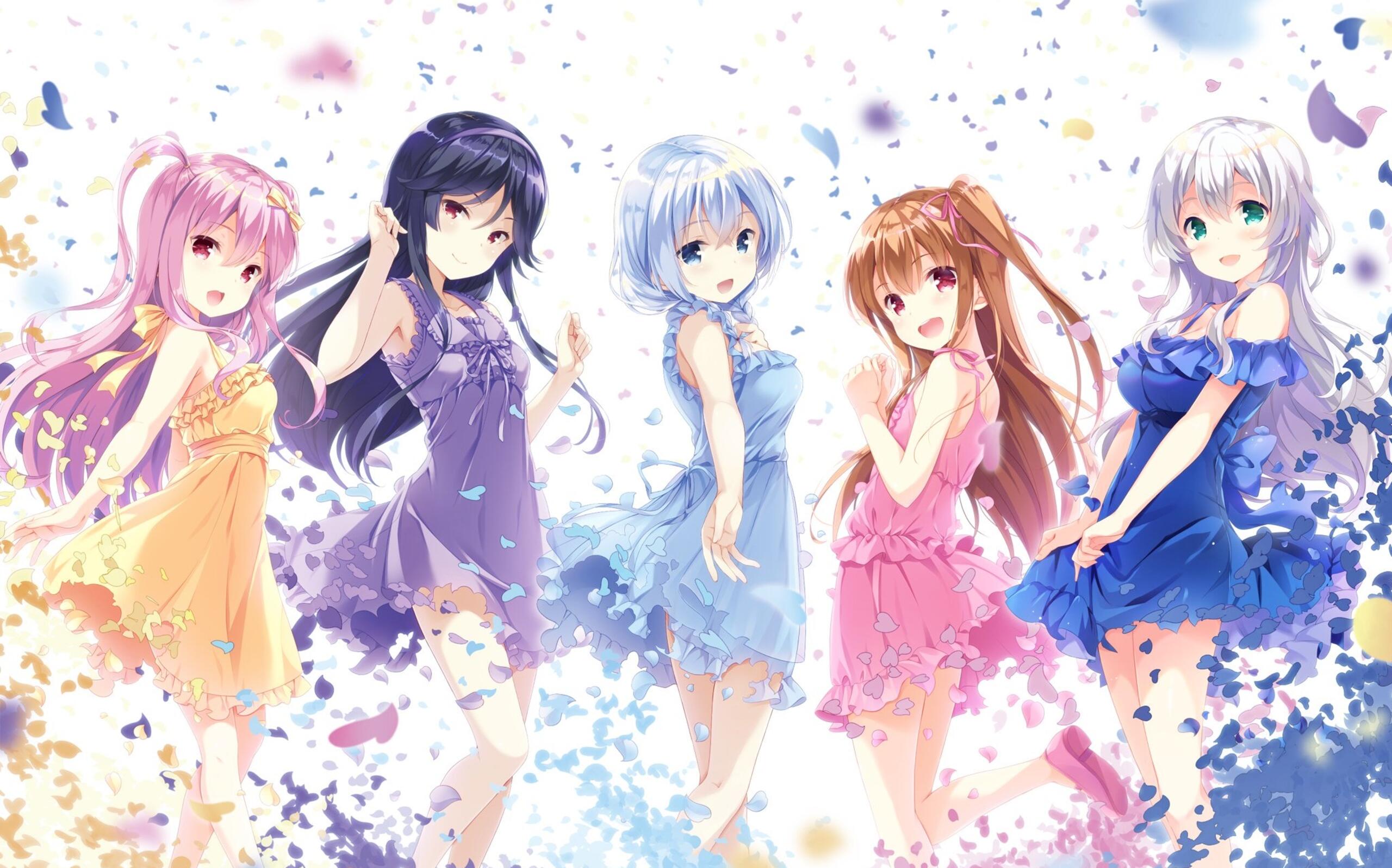 2560x1598 Wallpaper wallpaper anime girls moe light dress white hair pink hair 2560x1600 from jorik image and screensavers