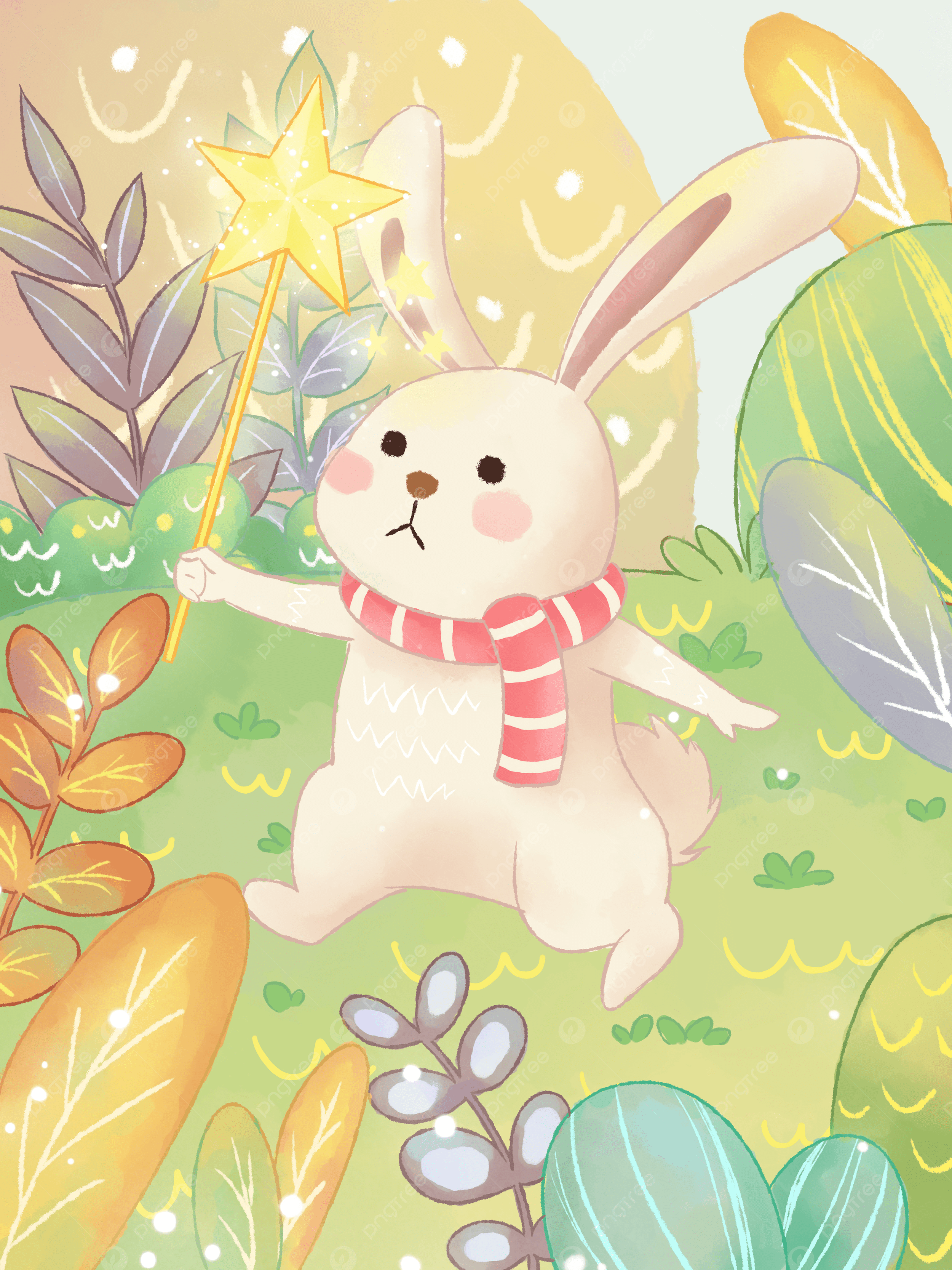 2500x3333 Watercolor Wind Fairy Moe Magic Rabbit, Watercolor Wind, Fairy Tale, Moe Illustration Background And Wallpaper For Free Download