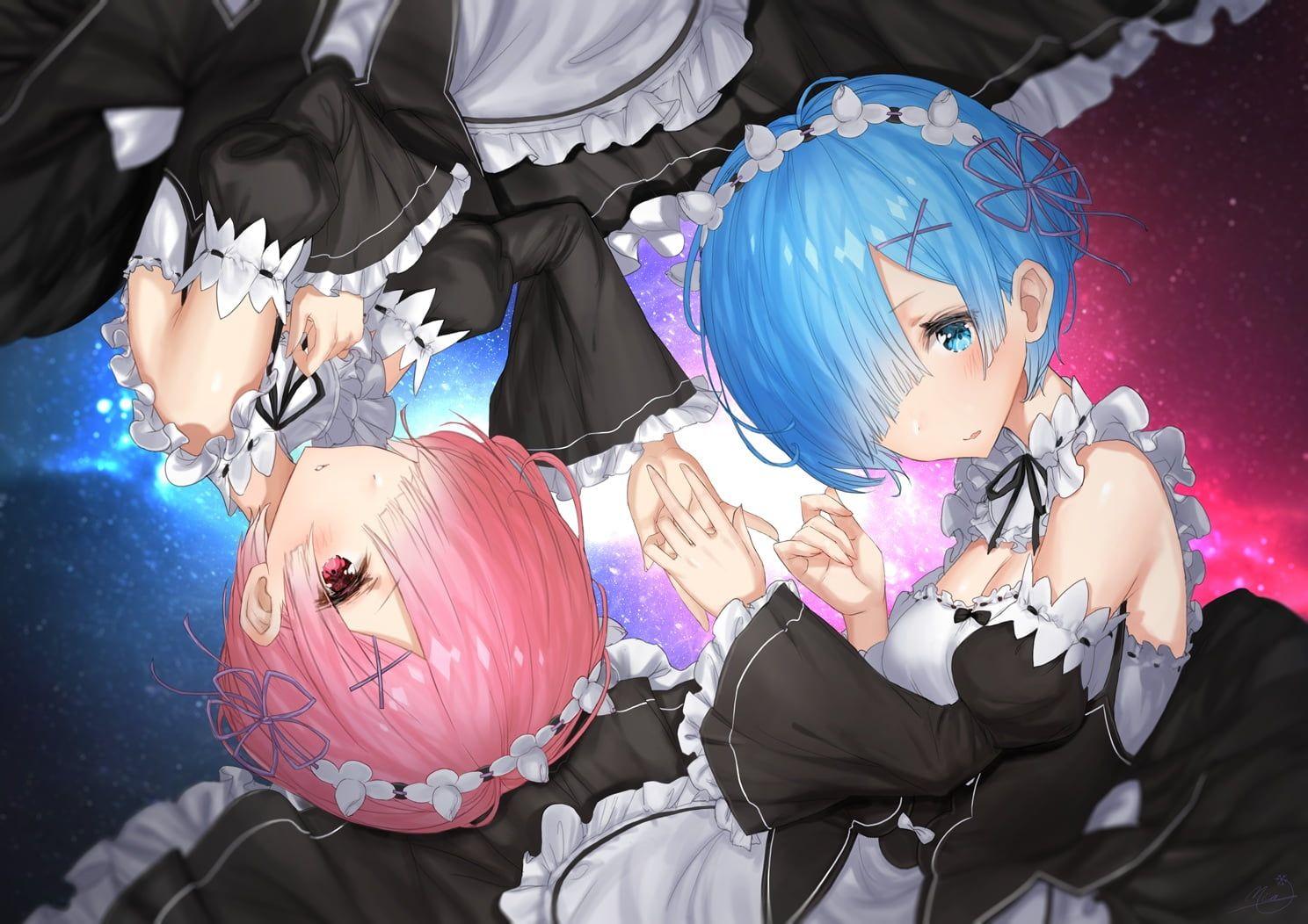 1488x1052 Rem & Ram from Re:Zero illustration, Rem (Re: Zero), Ram (Re:Zero