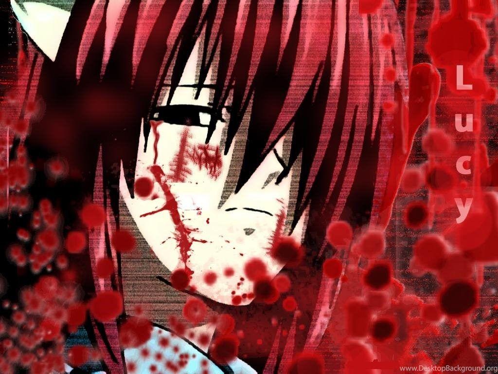 1024x768 Elfen Lied Lucy Face: Anime Wallpaper Background Bandit Desktop