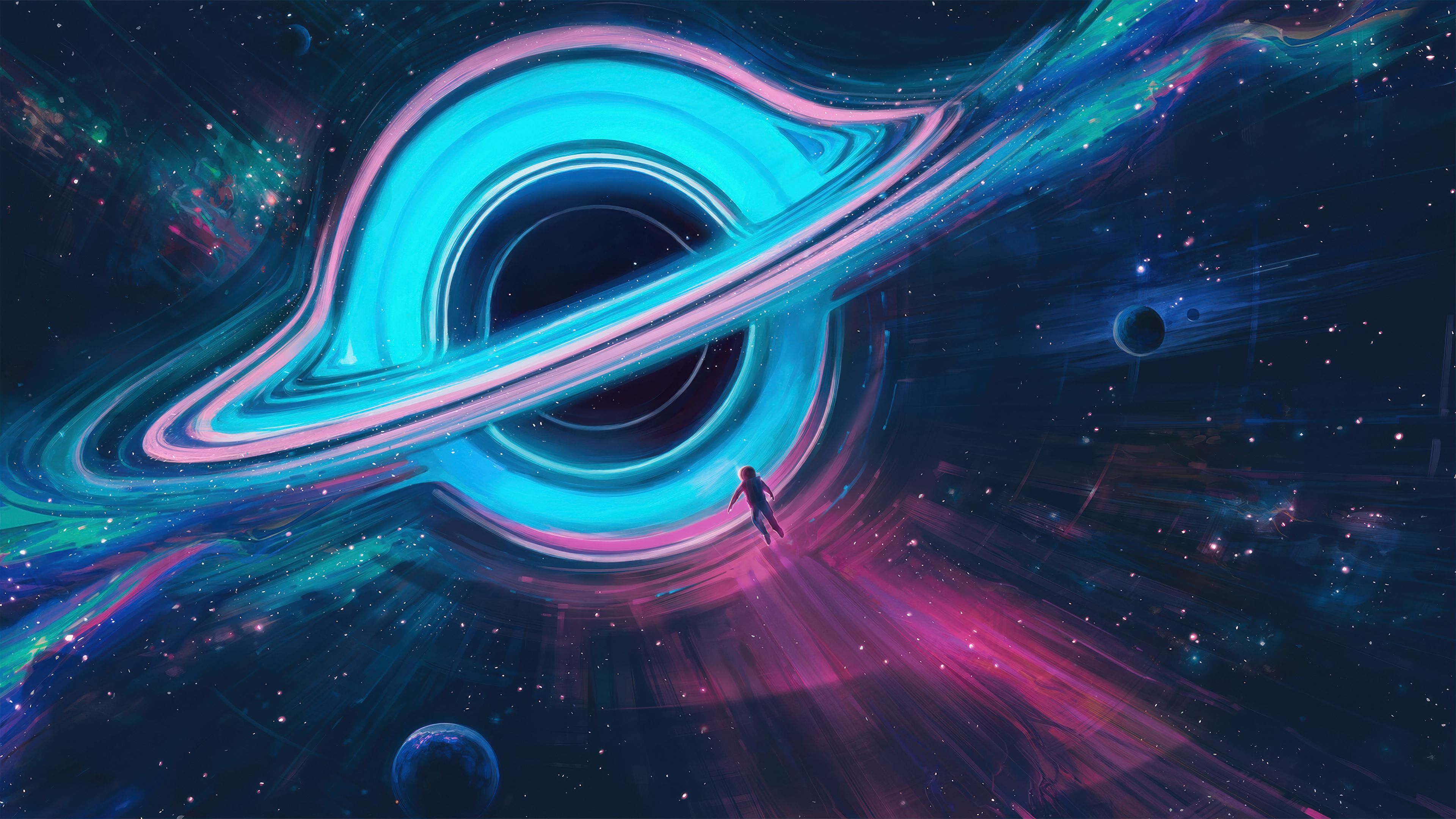 3840x2160 Black Hole Space Art Wallpaper 4K HD PC b