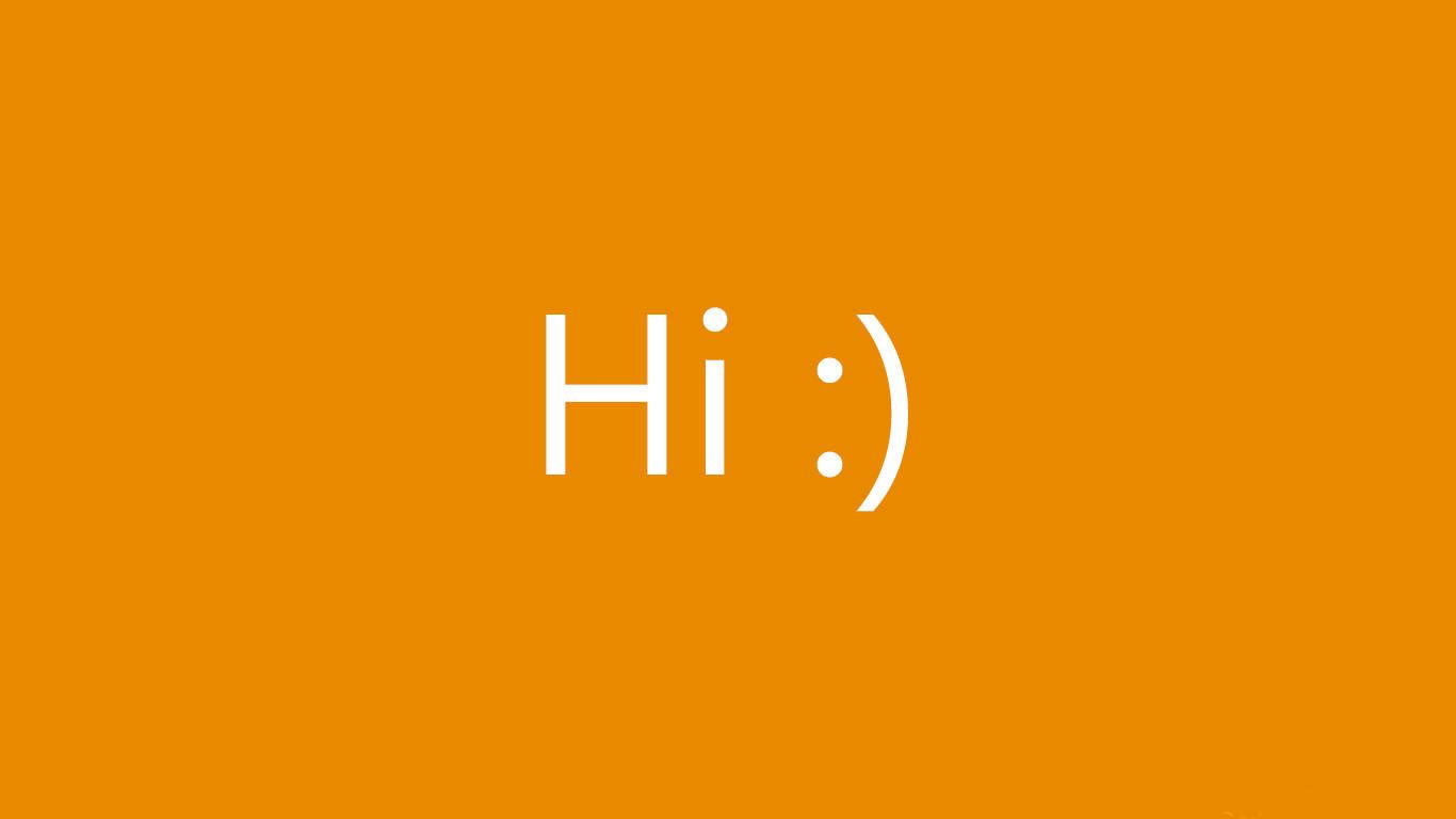 1366x768 Download Simple Hi With Smiley Mark Wallpaper