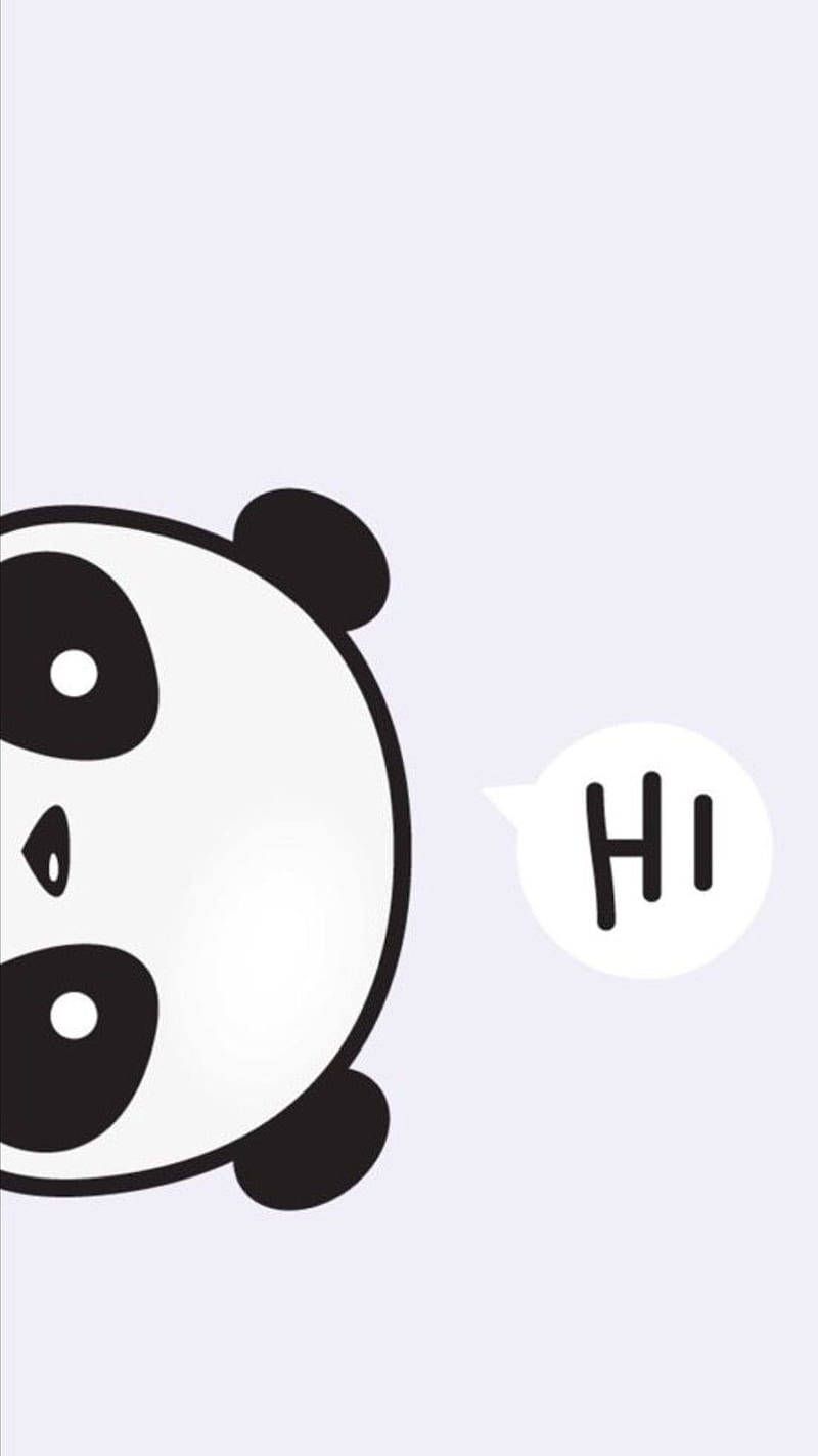 800x1422 Download Hi With Cute Panda Cartoon Peeking Wallpaper