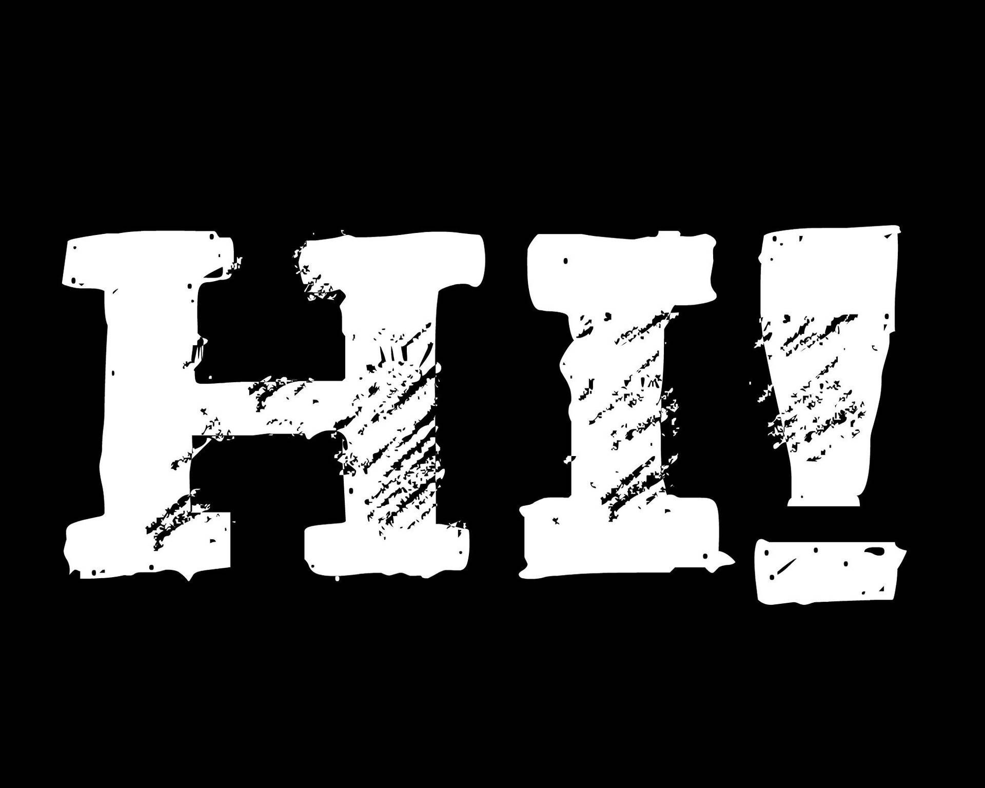 1920x1536 Download Bold HI Greeting On Black Background Wallpaper