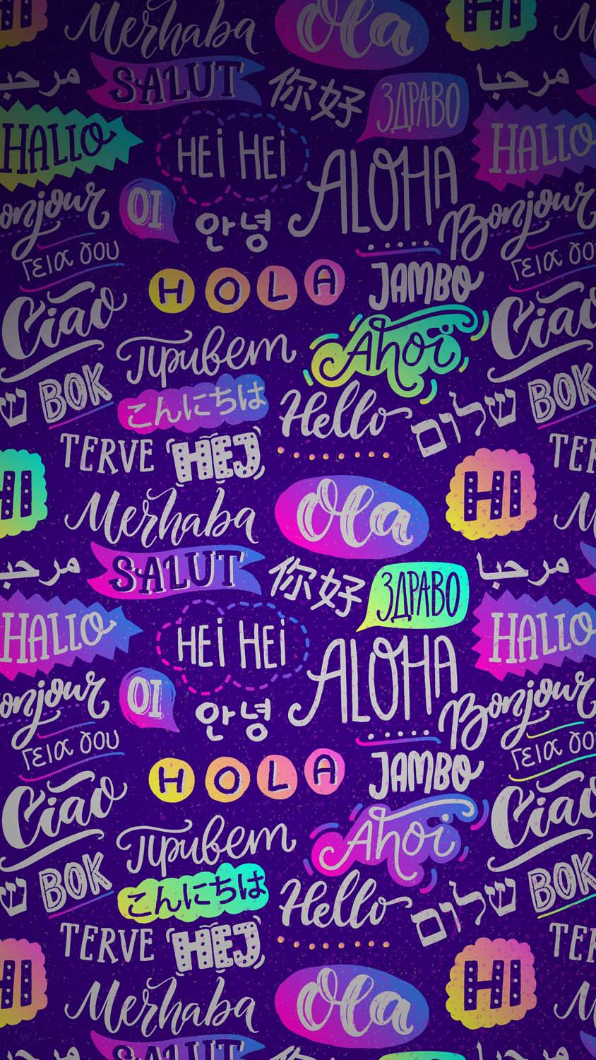 844x1500 iPhone Hello Wallpaper