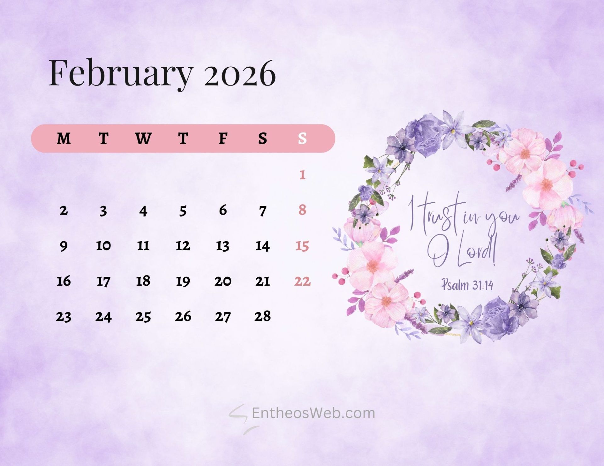 1920x1483 February 2026 Calendars