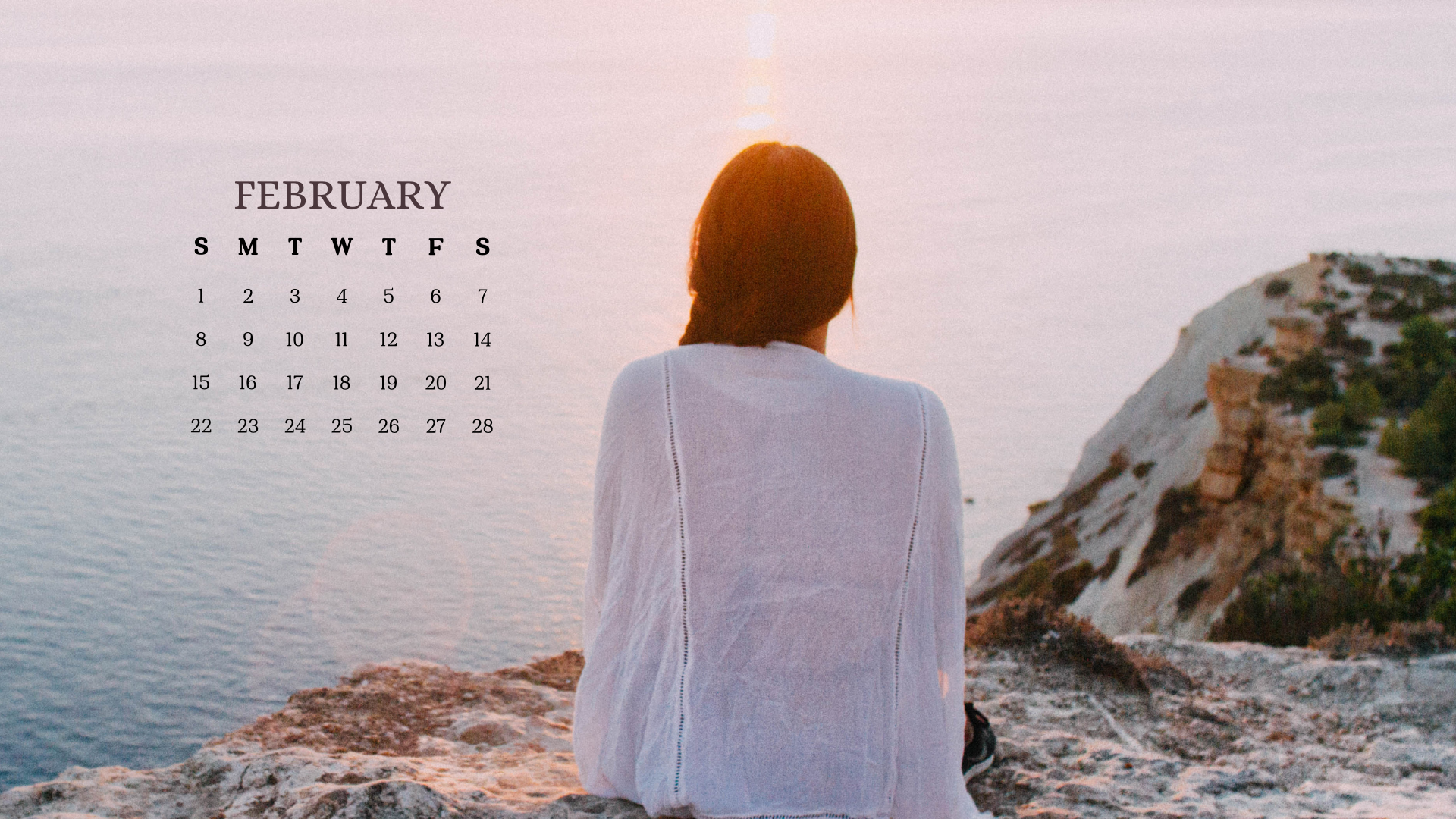 1920x1080 Free February 2026 Desktop Calendar Background (EASY DOWNLOAD)