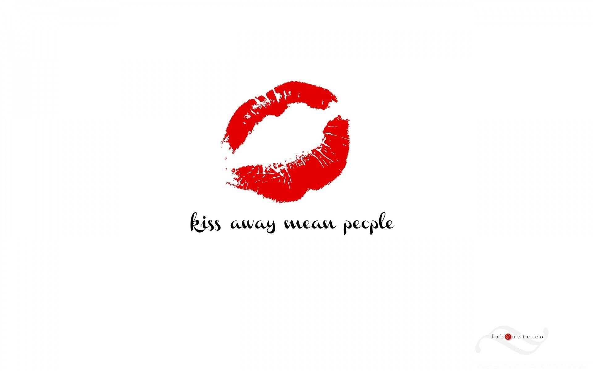 1920x1200 A kiss mark on a white background
