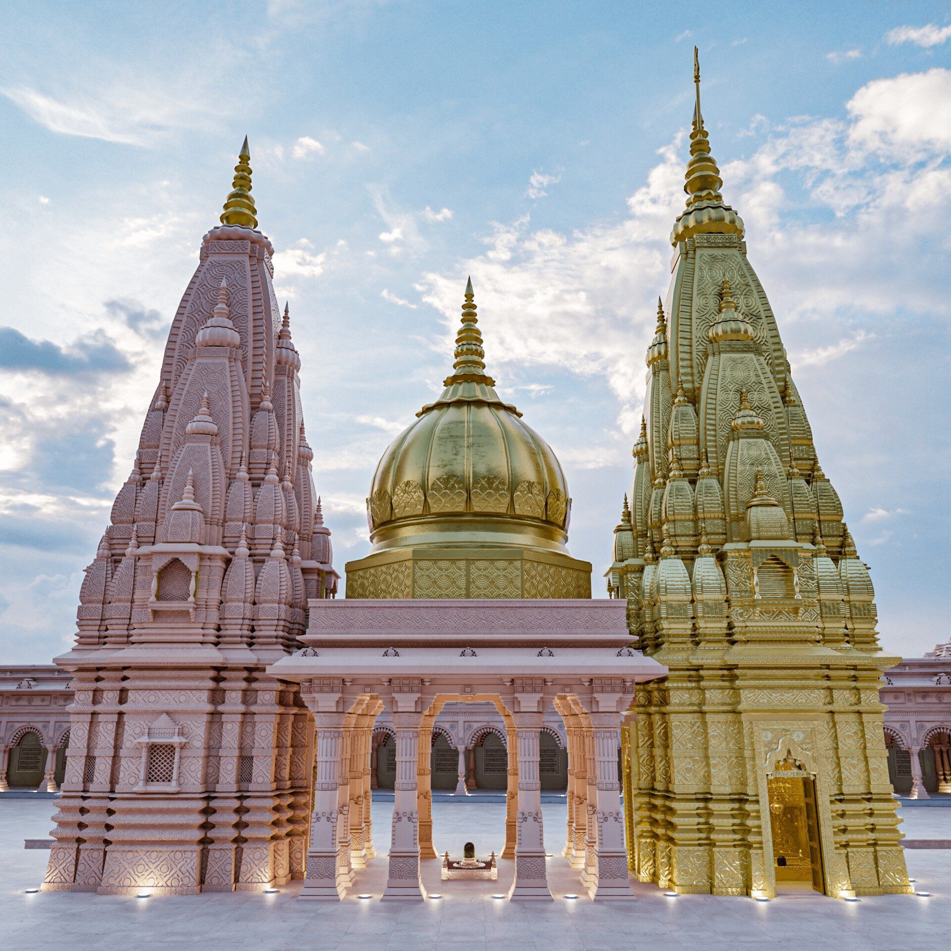 1920x1920 Kashi Vishwanath Temple 3D Model