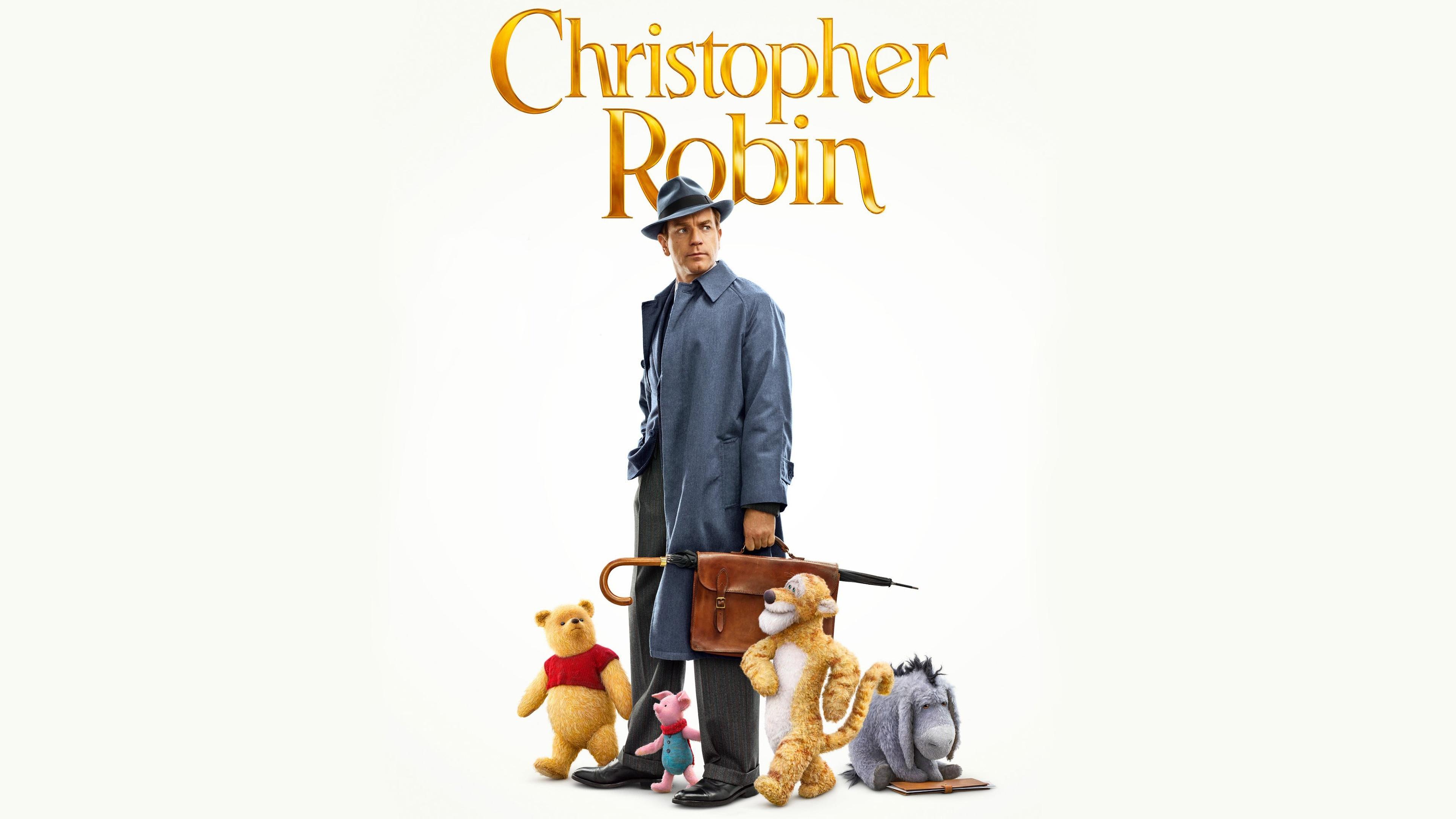3840x2160 Christopher Robin Pooh Piglet Tigger Eeyore 2018 Ewan McGregor 4K