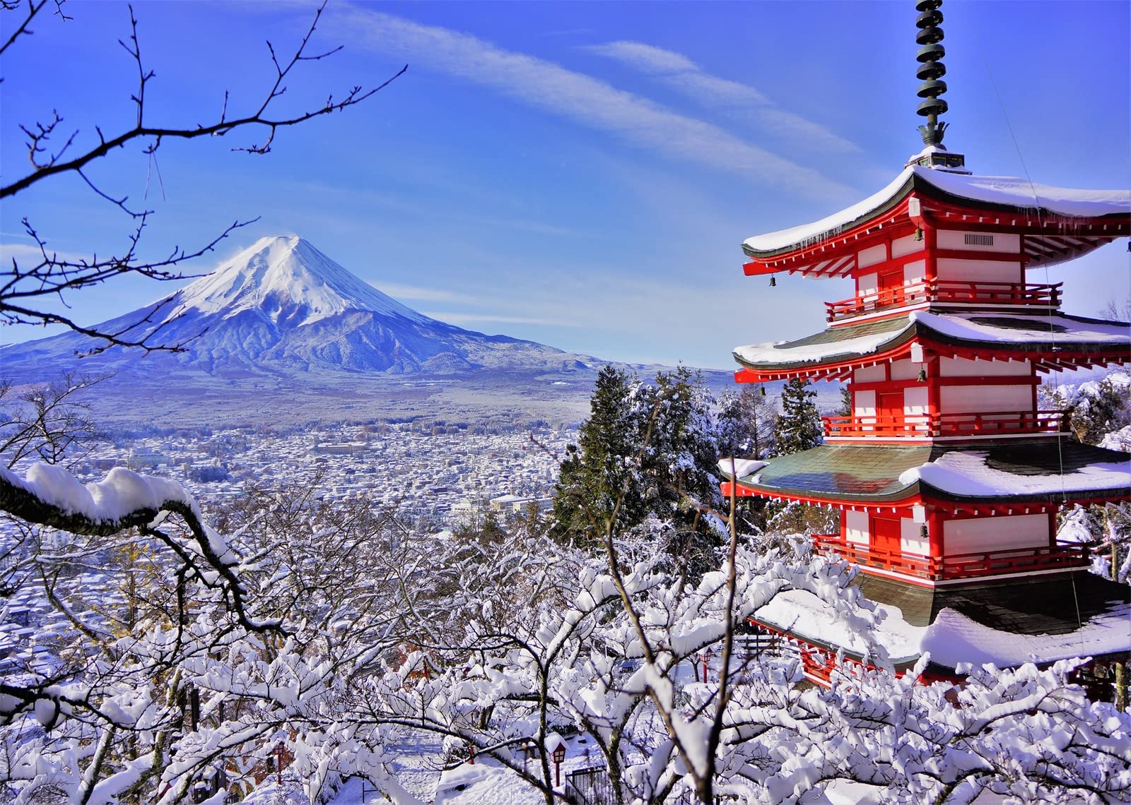 1600x1140 Amazon.com : BELECO Japanese Winter Backdrop Fabric 7x5ft Mount Fuji Backdrop Japan Pagoda Sakura Trees Photography Background Wallpaper Japanese Party Decorations Asian Travel Portrait Photohoot Props