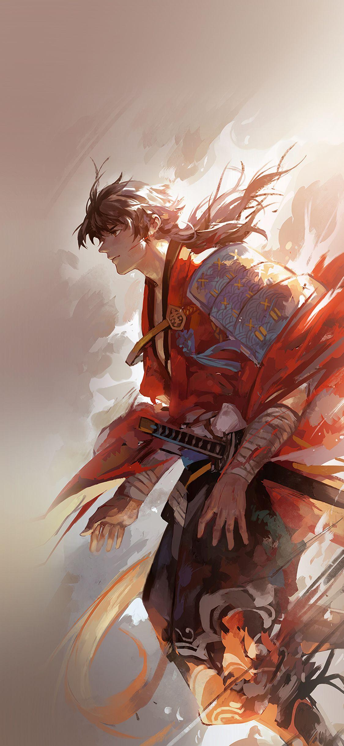 1125x2436 Aw63 Hanyijie Hero Red Handsomeillustration Art Anime 8