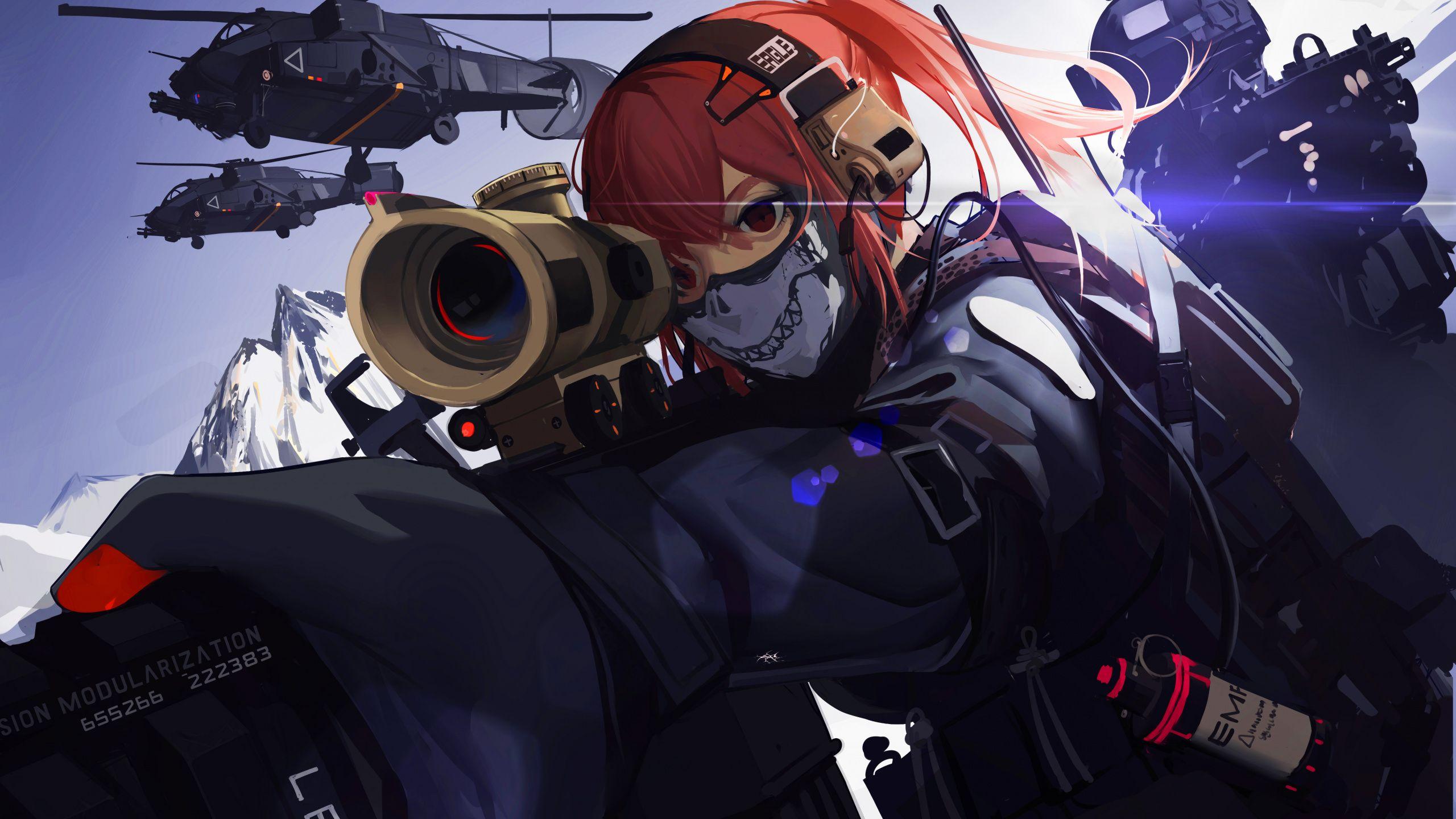 2560x1440 Anime Military 4k, Download Wallpaper