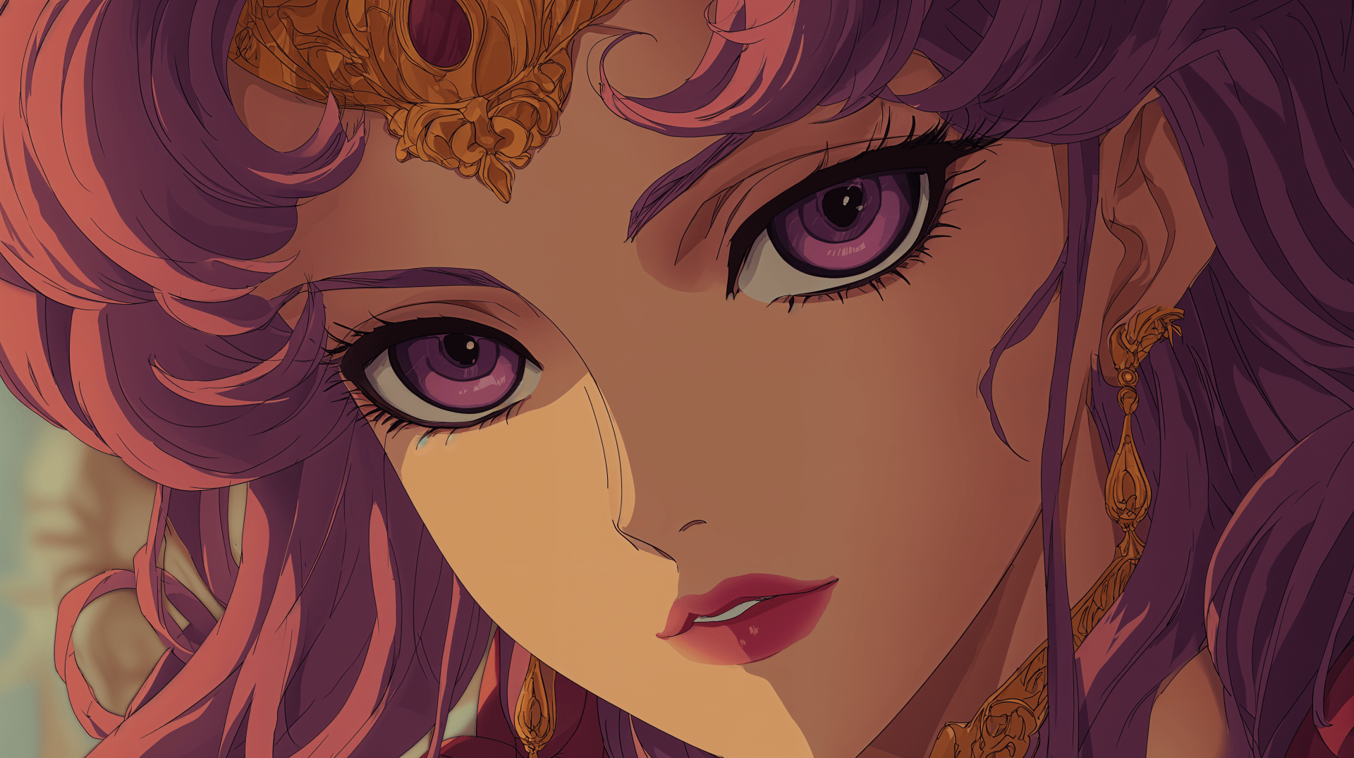 1920x1075 Download Anime Anime Girl Purple Eyes Portrait Purple Hair 4k Ultra HD Wallpaper