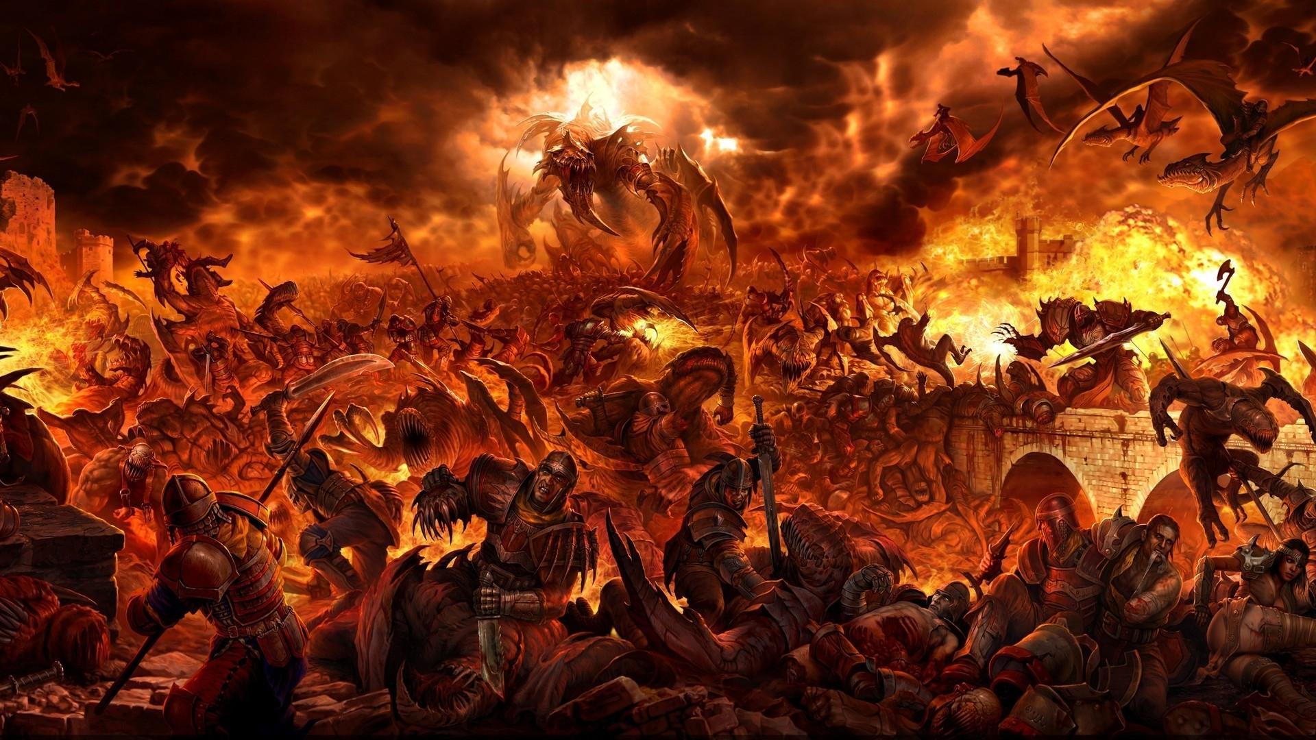 1920x1080 Castle Fire Dragon Battle against the dragons Fantasy HD Wallpaper