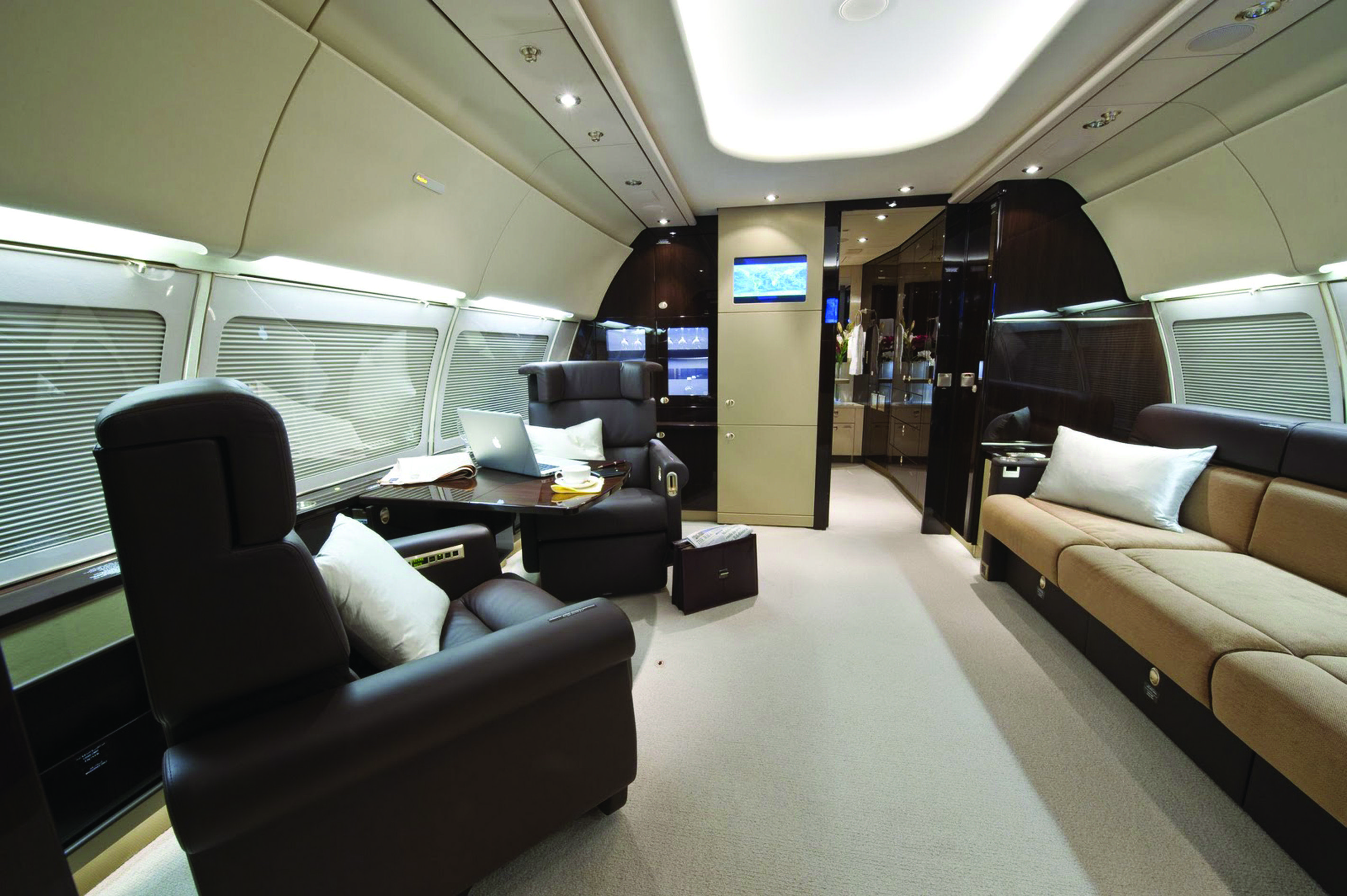 2842x1890 8589130491561 Luxury Private Jet Interior Design Wallpaper Hd