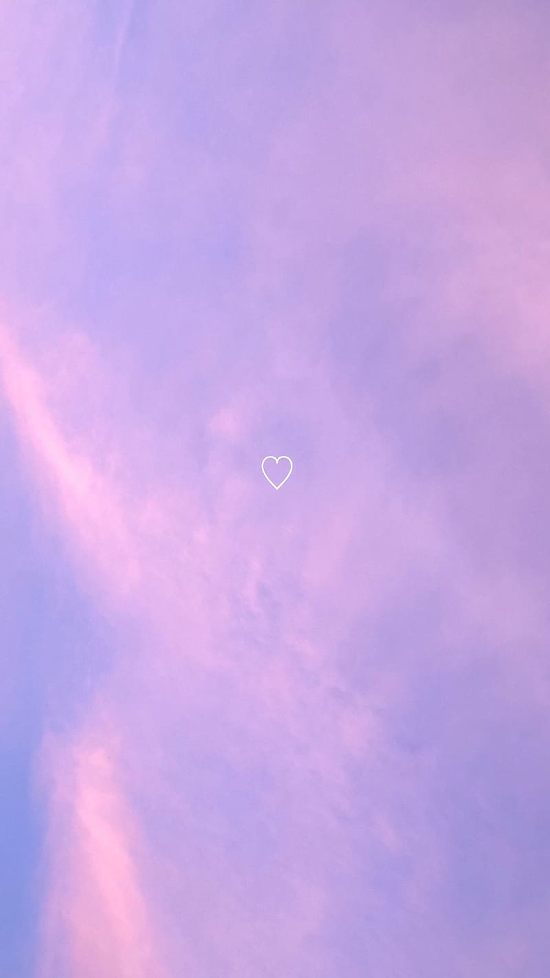 800x1422 Aesthetic Purple Minimalist Heart, aesthetic purple, minimalist, heart, purple sky, HD phone wallpaper
