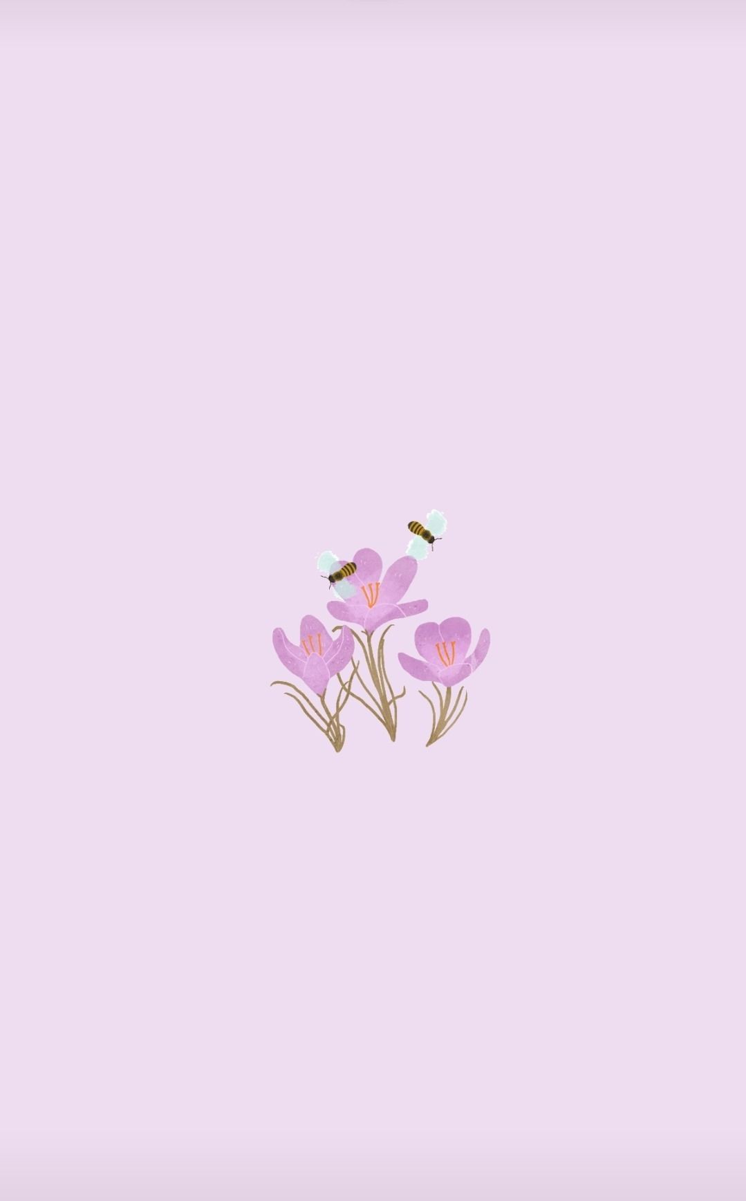 1079x1737 Spring Minimalist Purple Wallpaper