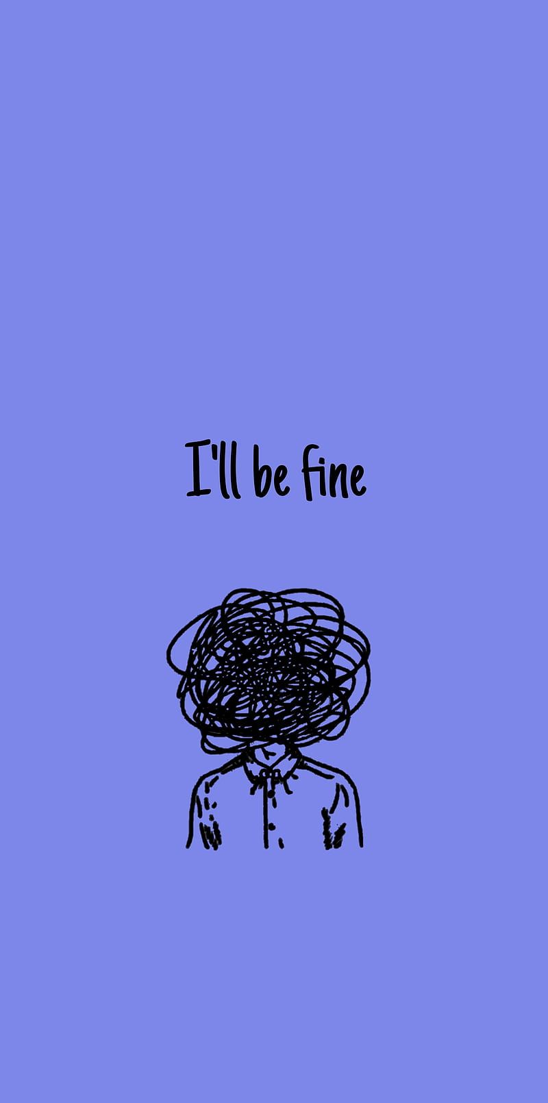800x1610 Be fine Minimal, cry, girl, minimalist, mujer, purple, sad, triste, yo, HD phone wallpaper
