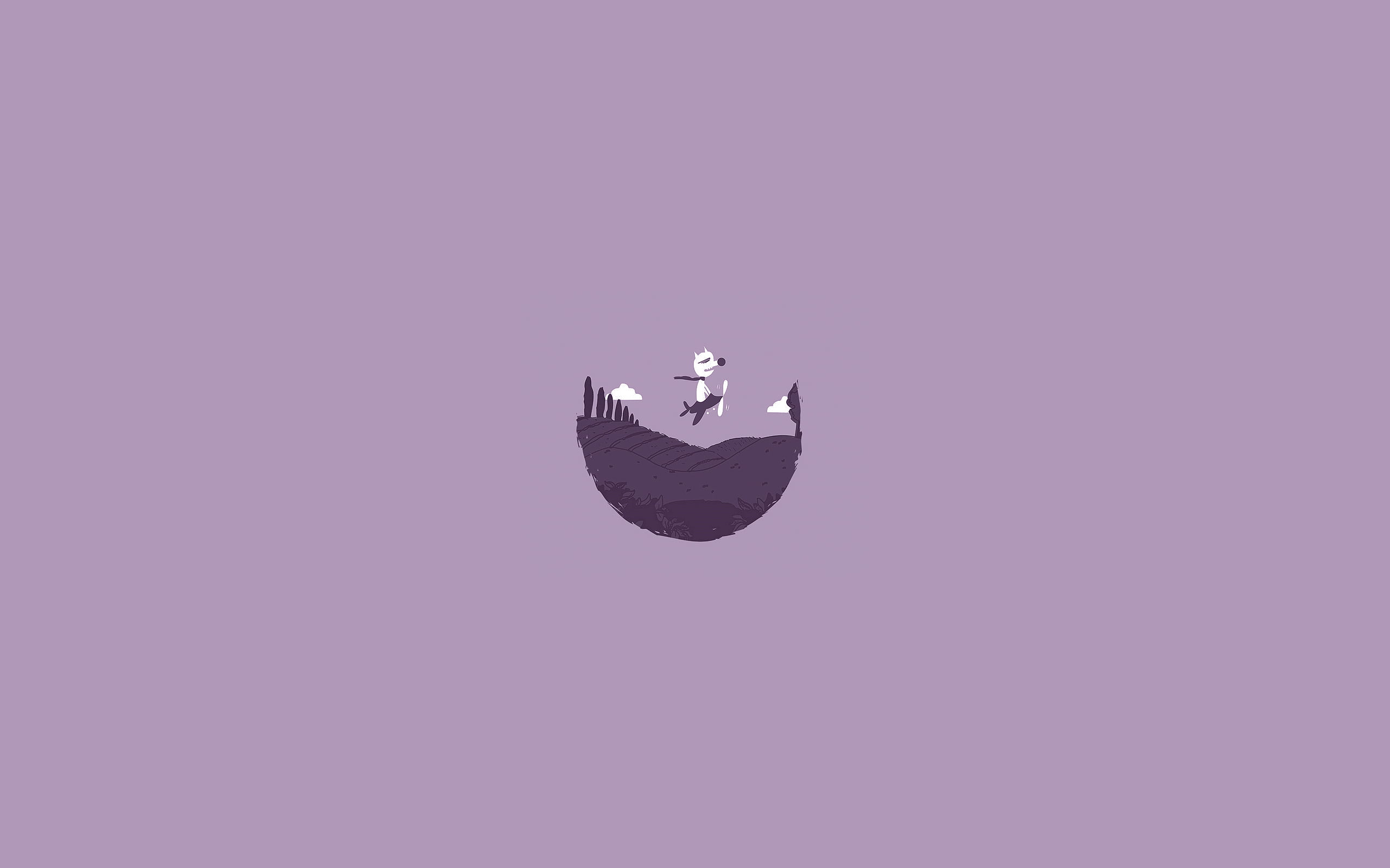 2560x1600 Purple and white animal digital wallpaper, minimalism HD wallpaper