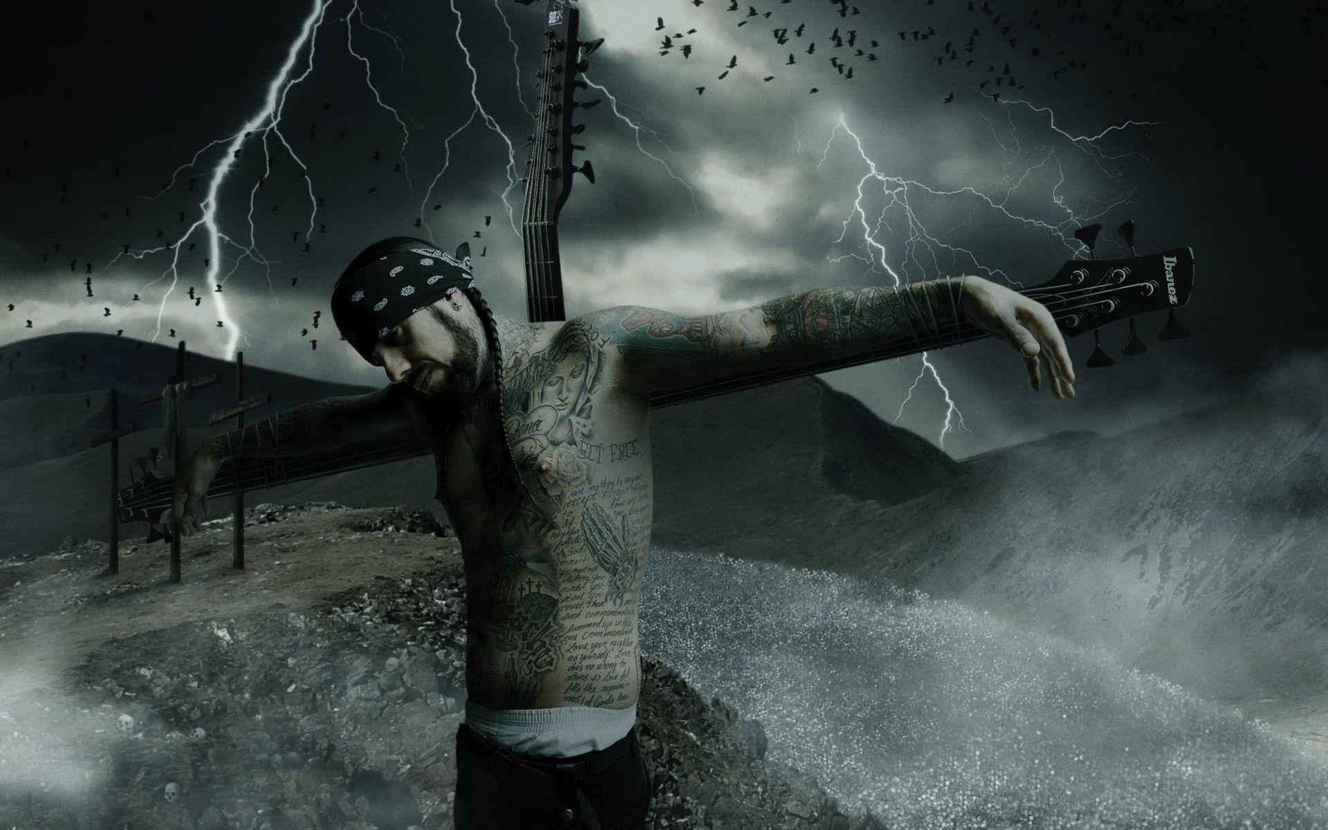 1920x1200 Guitar Crucifixion. HD Nature Wallpaper for Mobile and Desktop