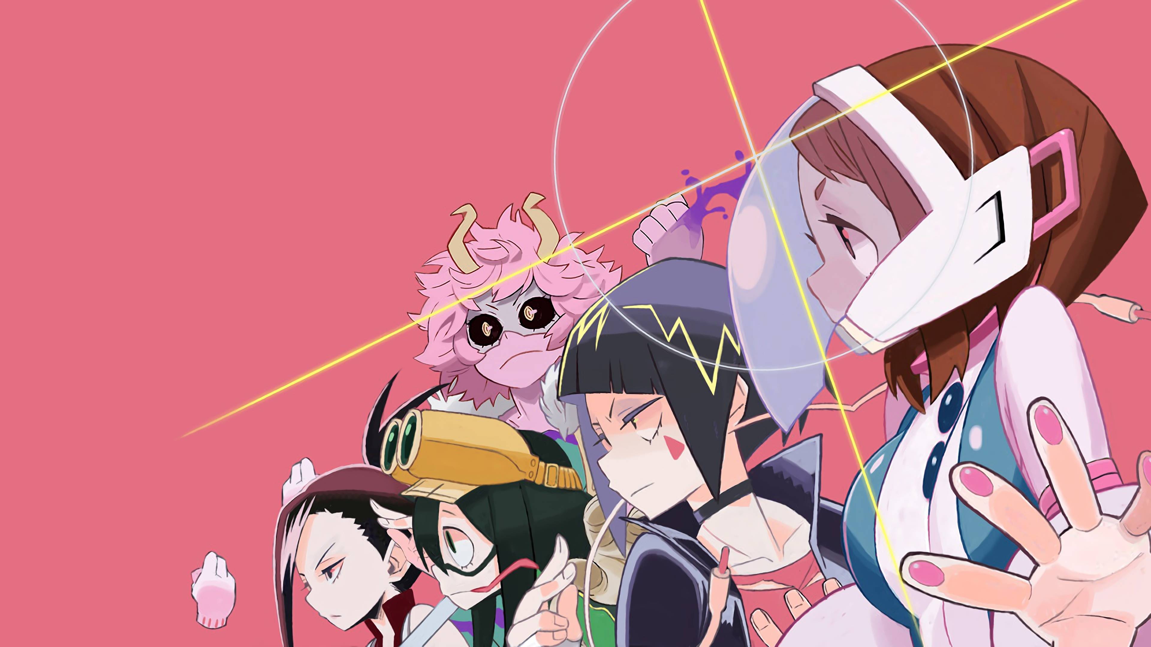 3840x2160 My Hero Academia Anime Girls Ochaco Uraraka Kyoka Jiro Tsuyu Asui Momo Yaoyorozu Mina Ashido 4K